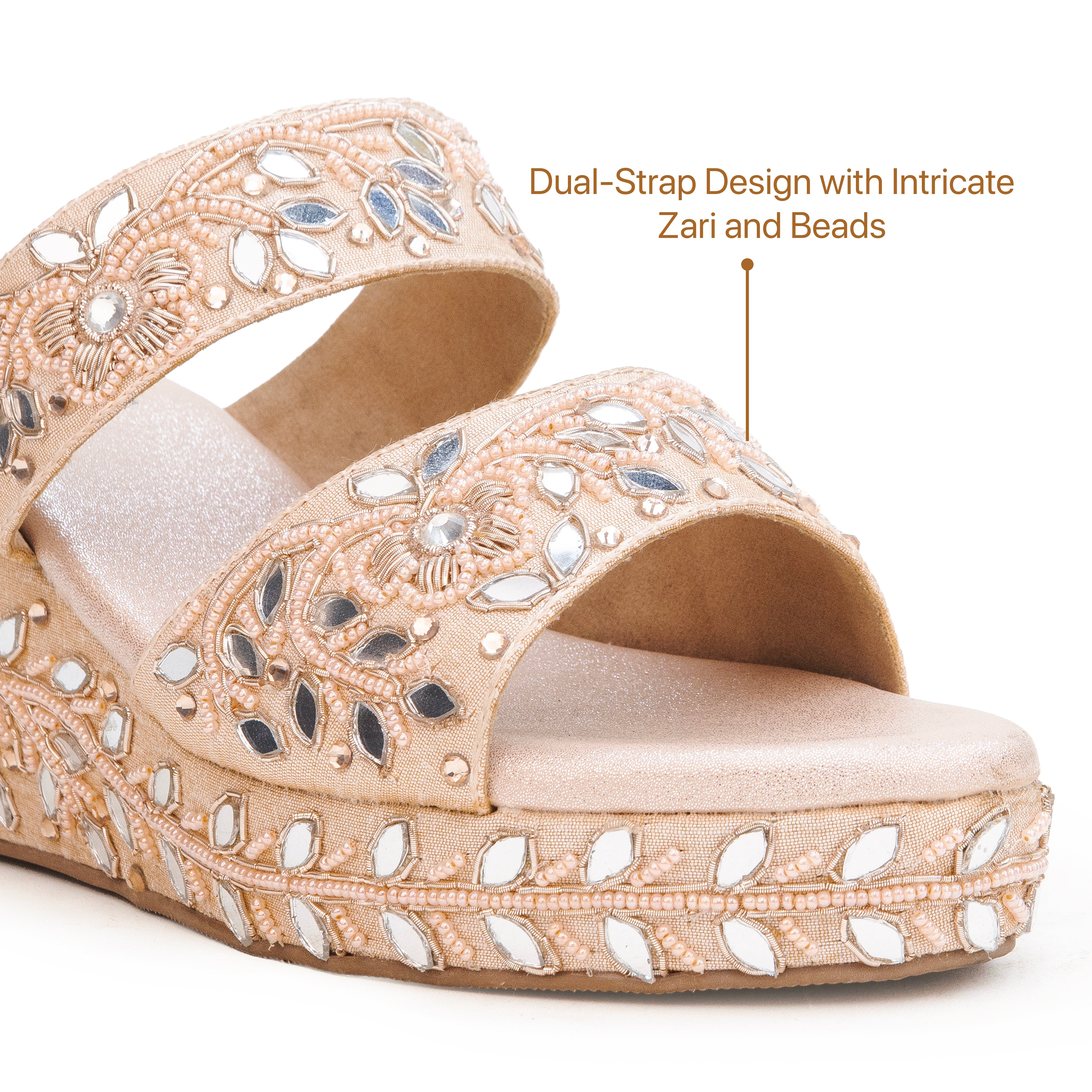 Mirror Beaded Wedges