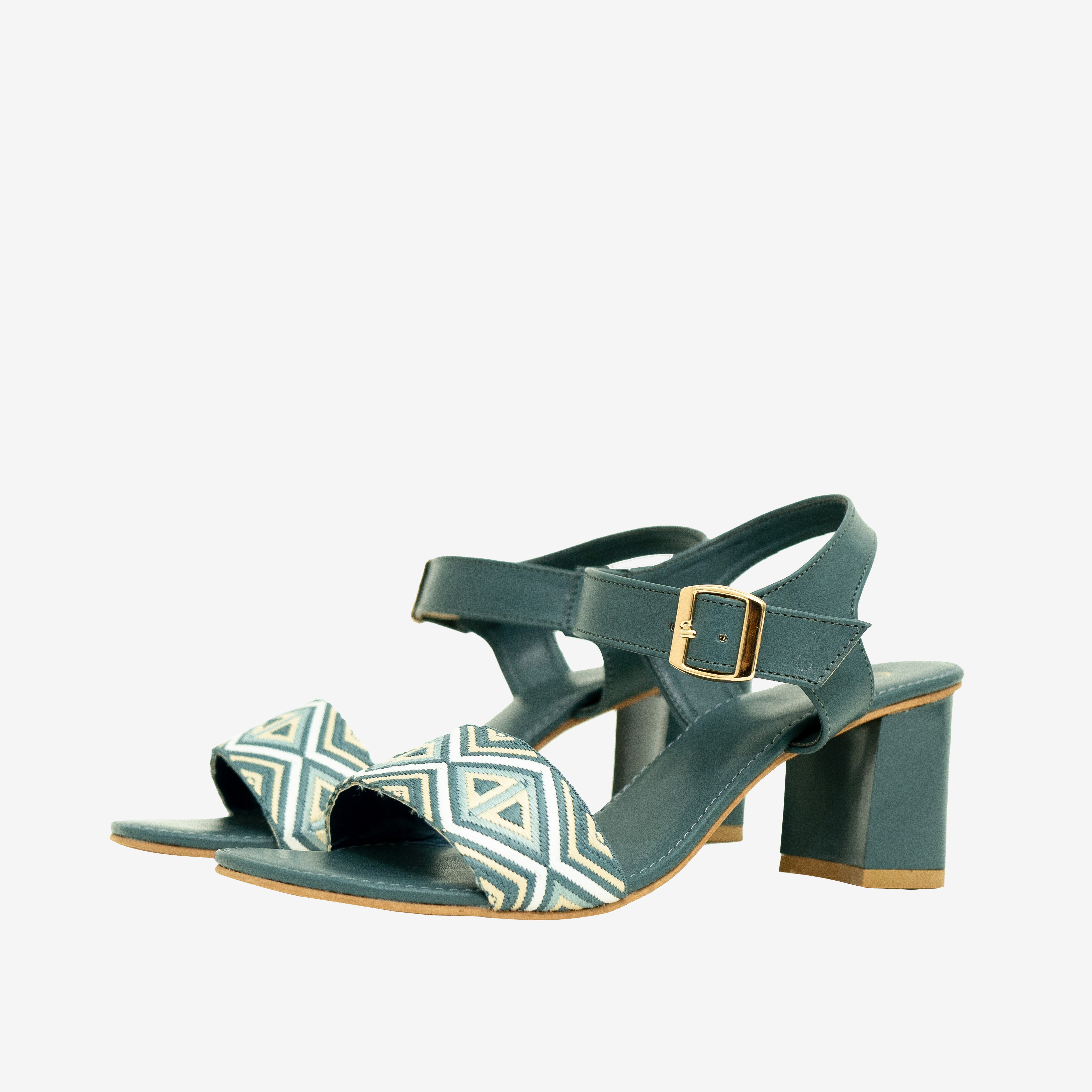 GREEN Buckle Bliss heels I Cara