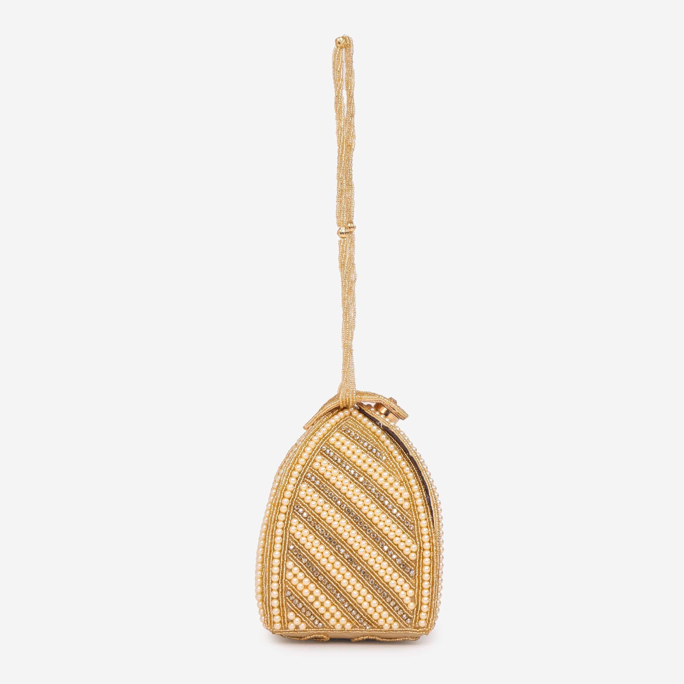 Linear Pearl Glam Potli