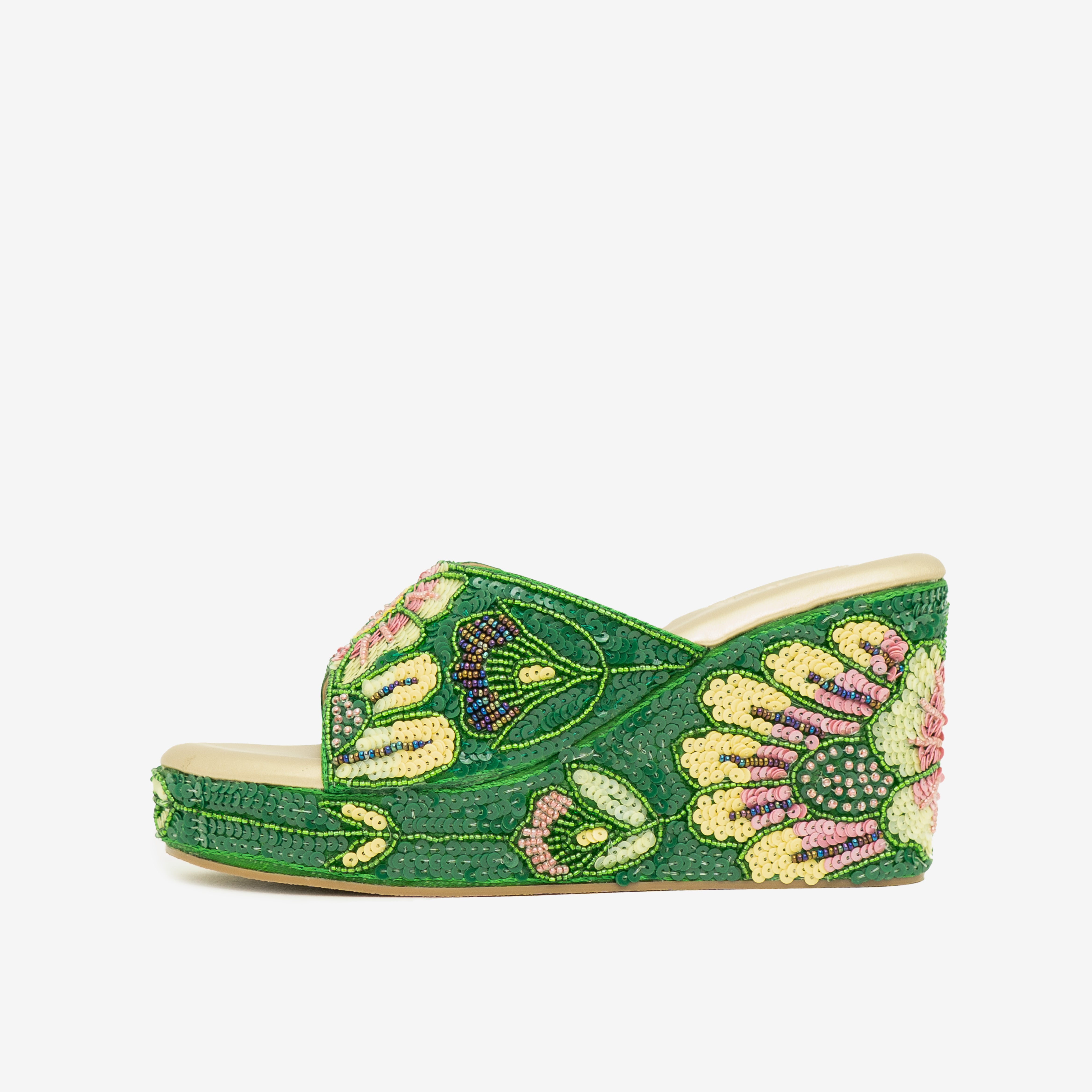 Green Blooming Elegance Wedge  I Cara