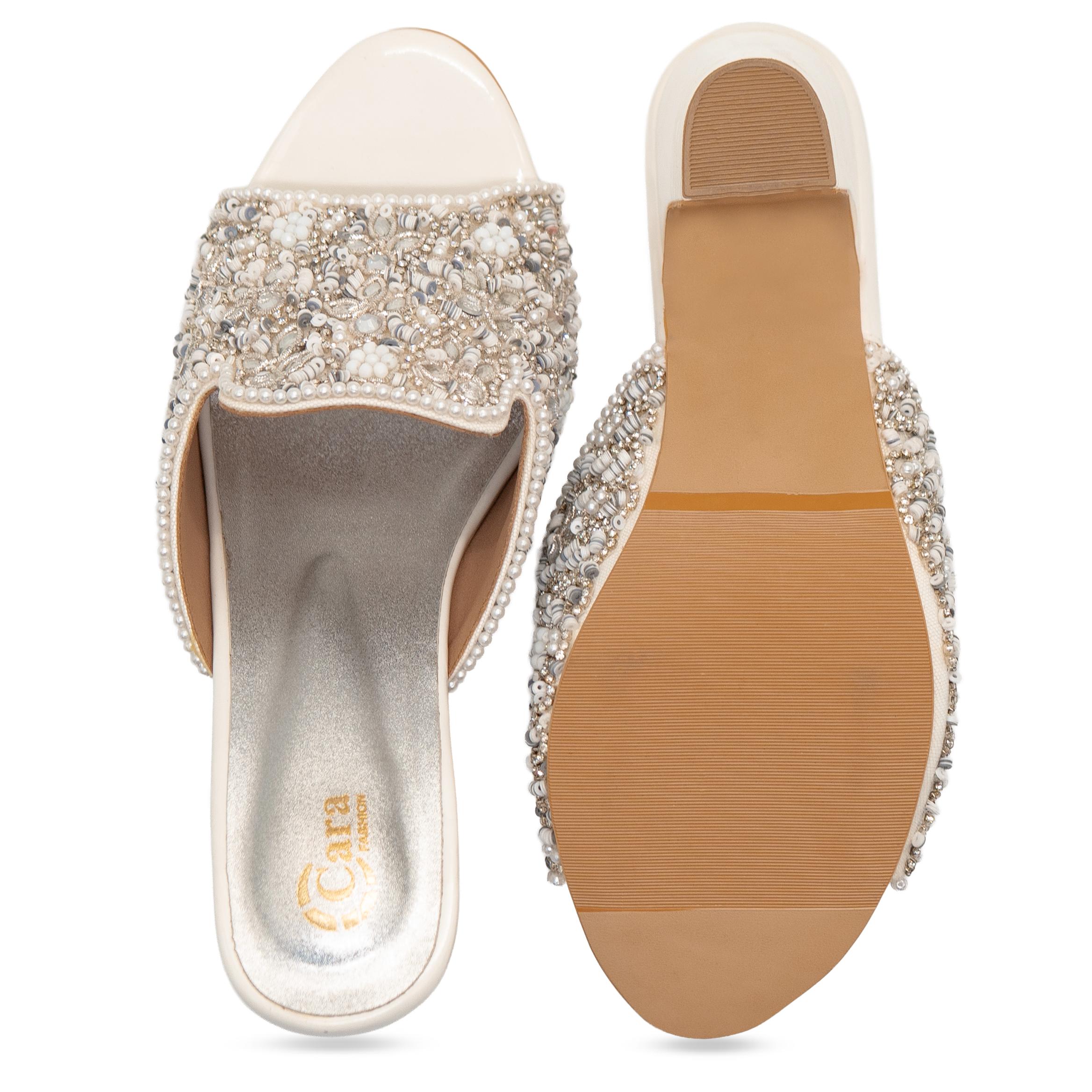 Shimmer Embroidery Heels