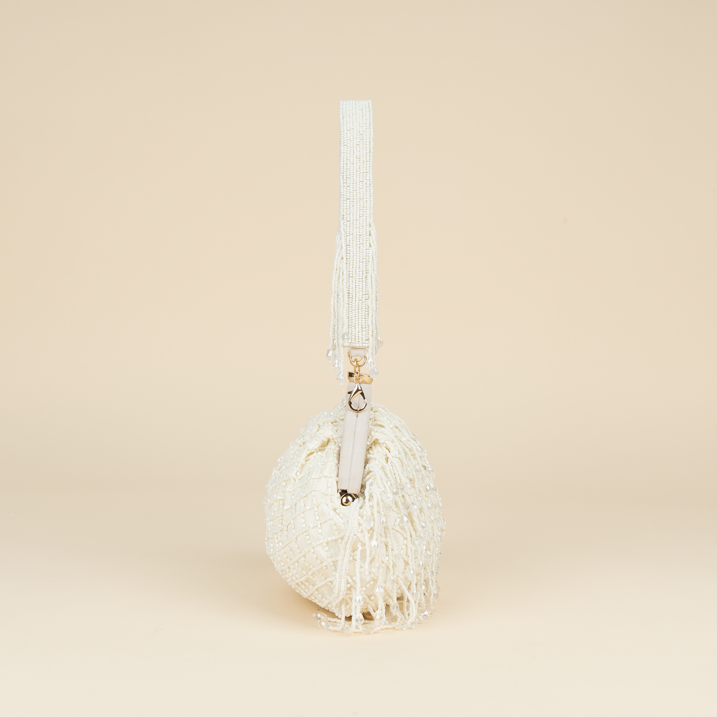 Opulent Pearl Satin Potli