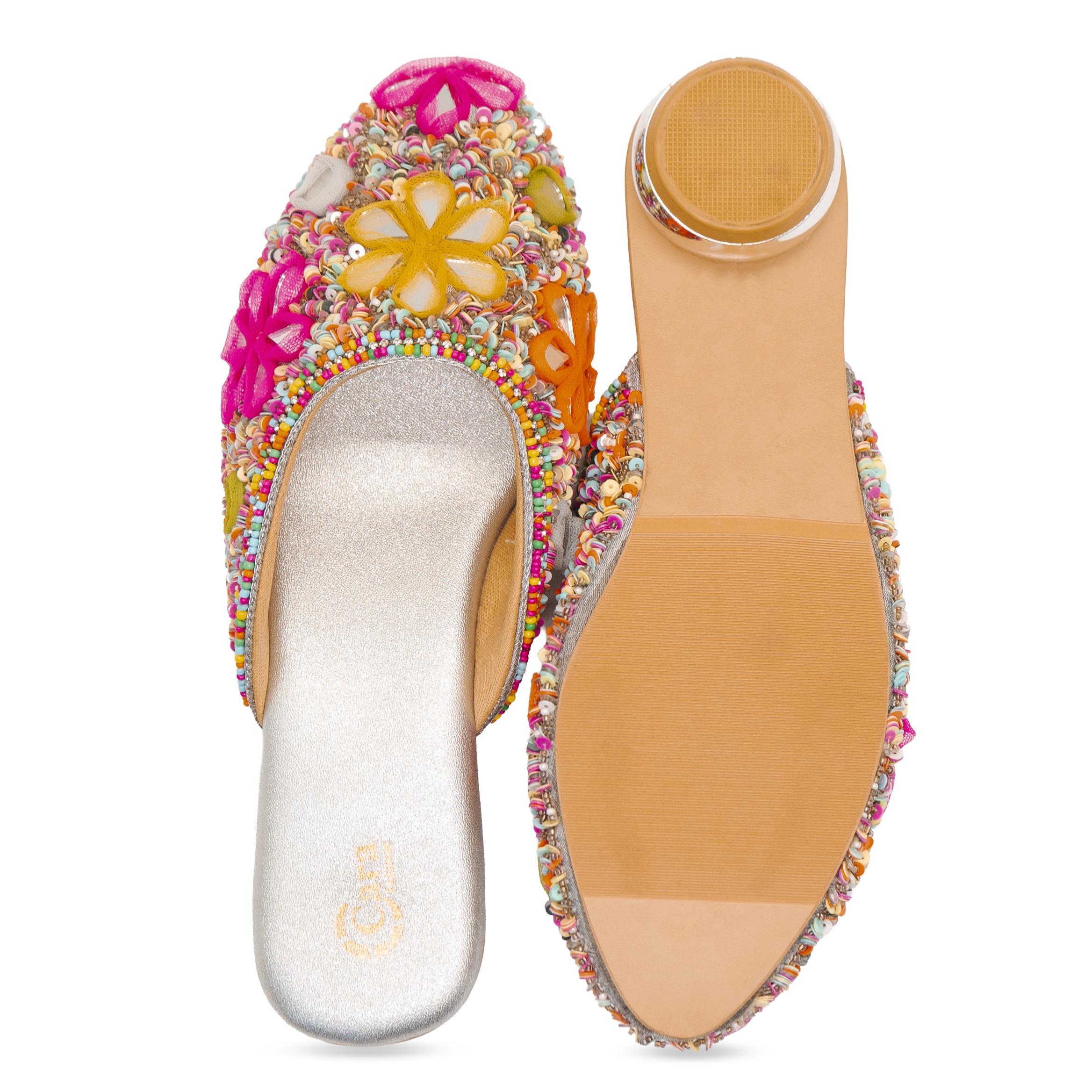 Mirror Phulkari Mules