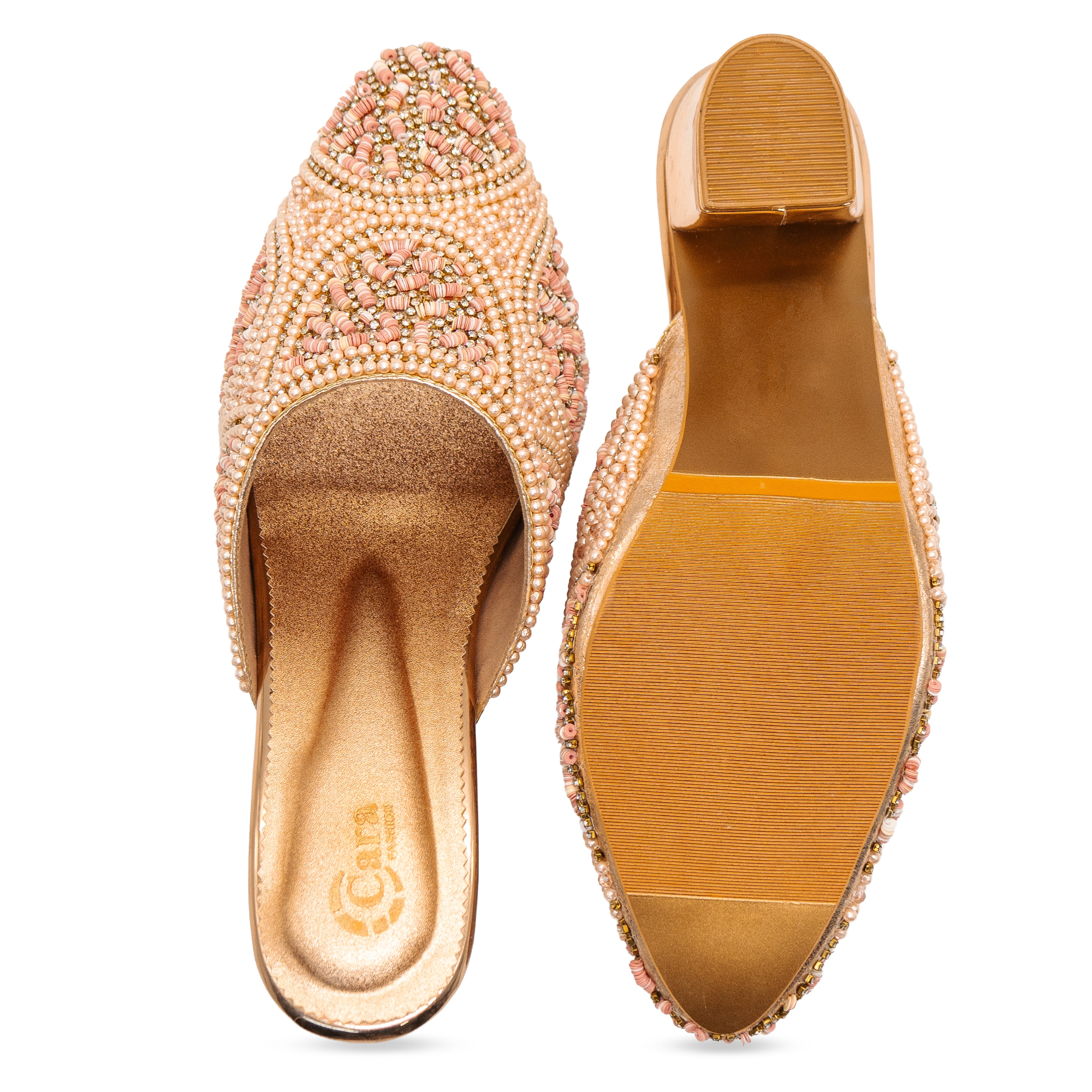Moti Crest Shimmer Mules