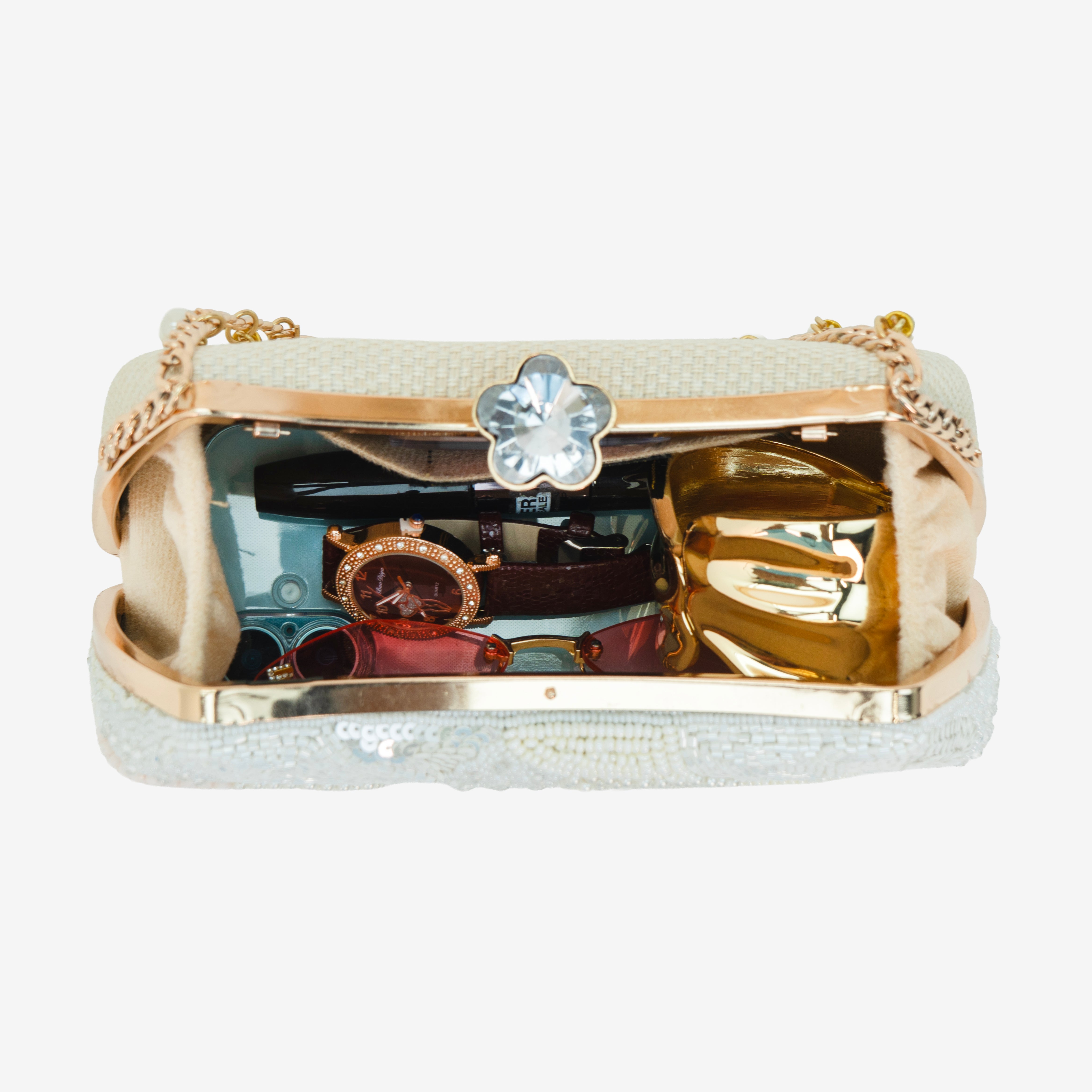 Zari Moti Box Clutch
