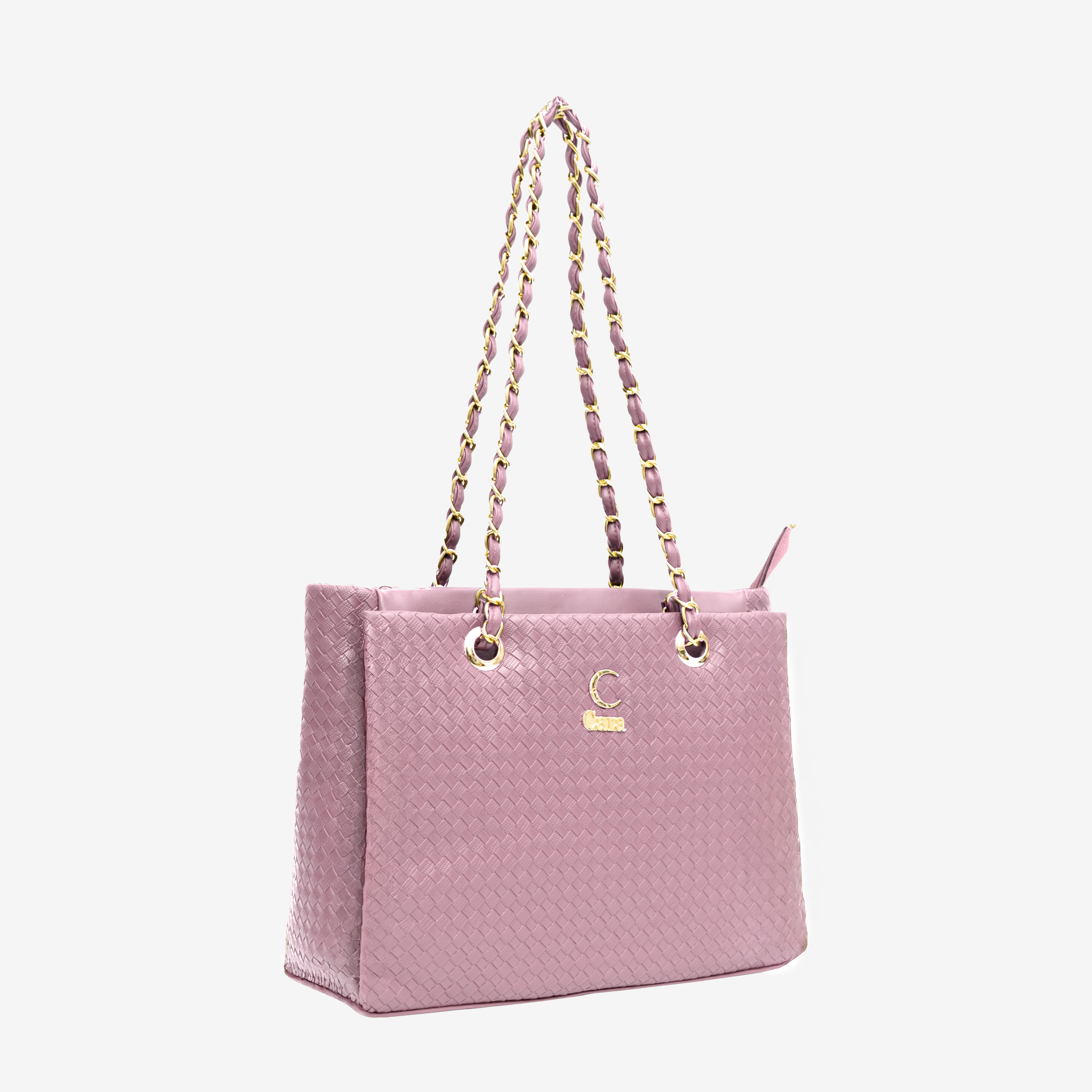 Pink Textured Swagger Tote Bag | Cara