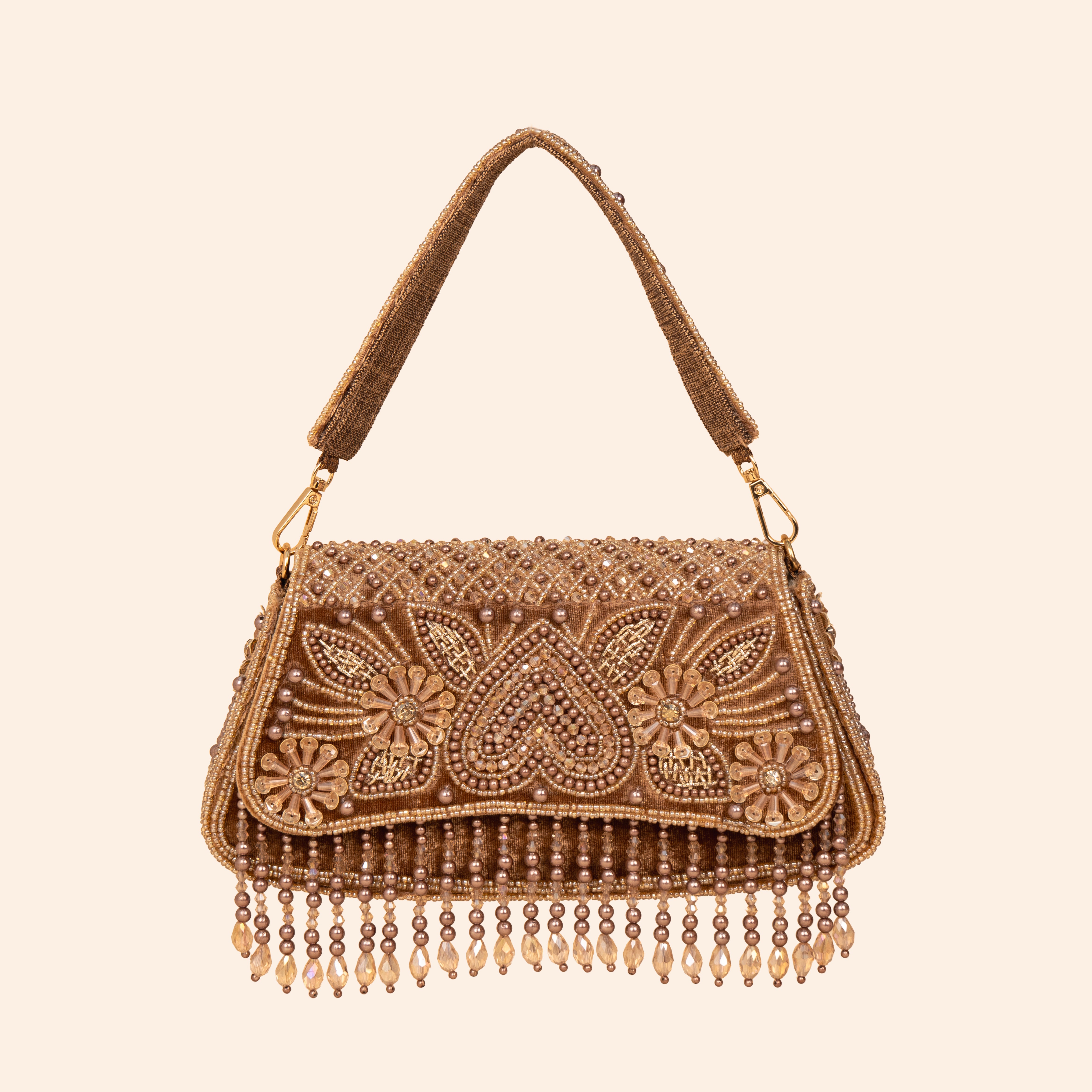 Intricate Beaded Party Shoulder Bag