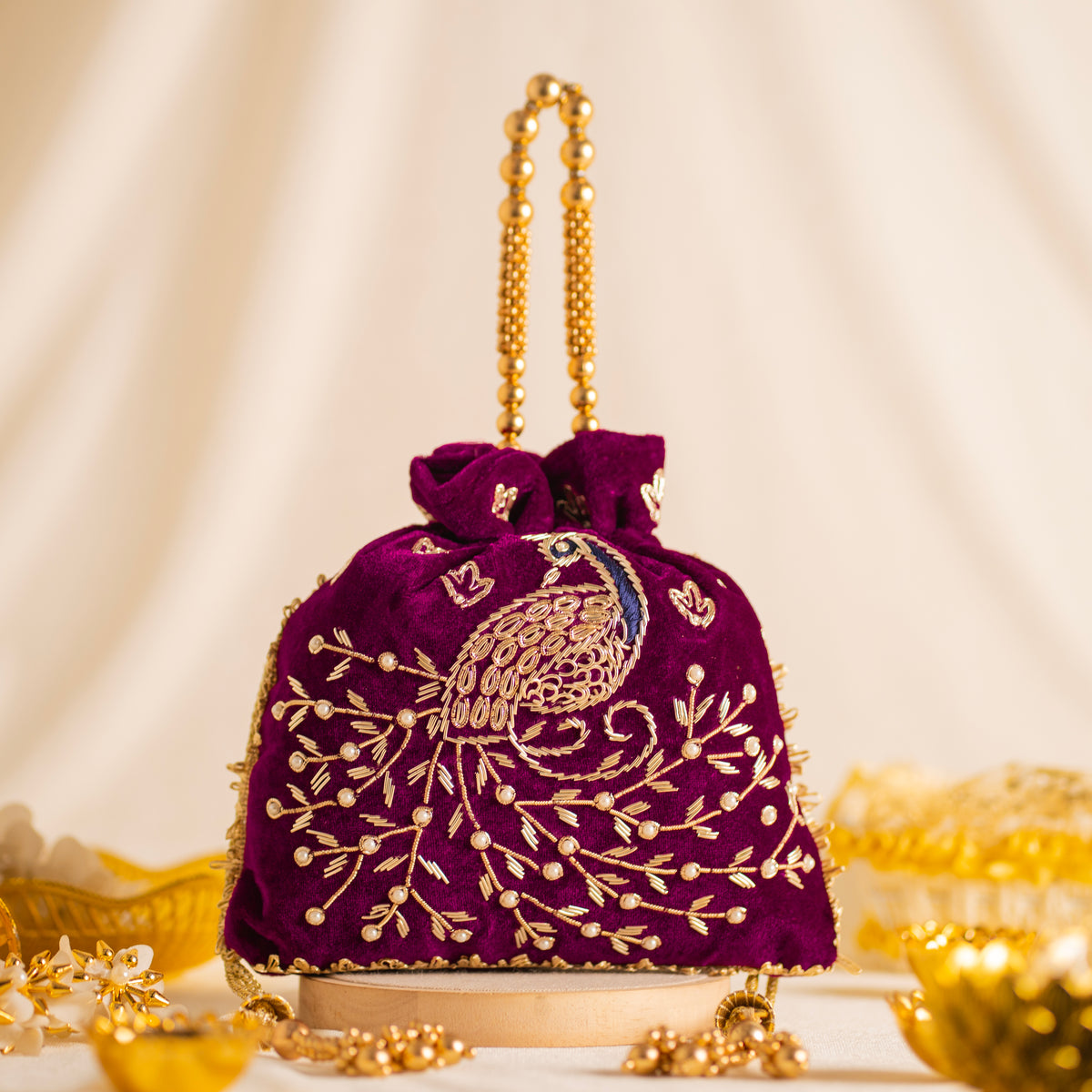 Peacock Elegance Potli