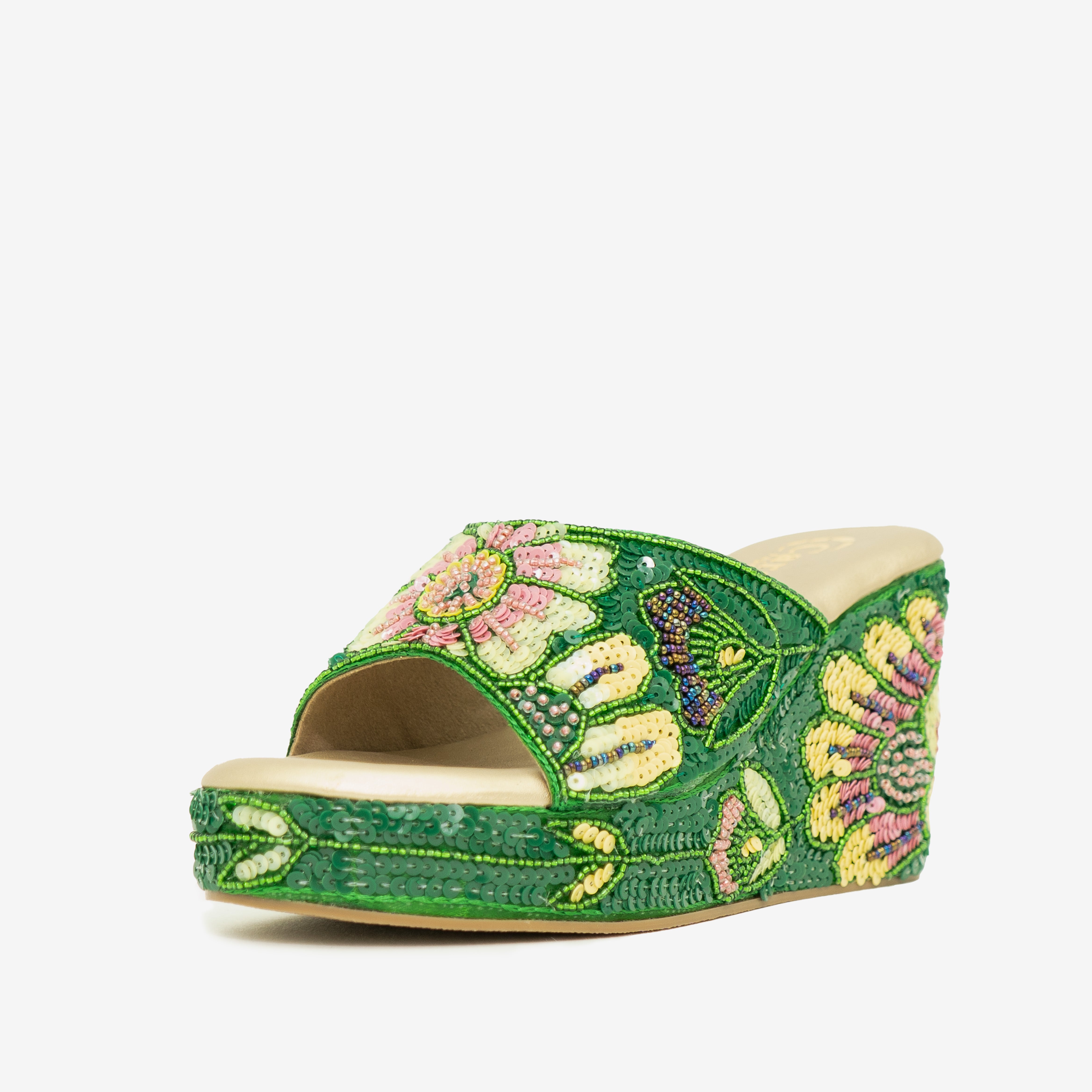 Green Blooming Elegance Wedge  I Cara