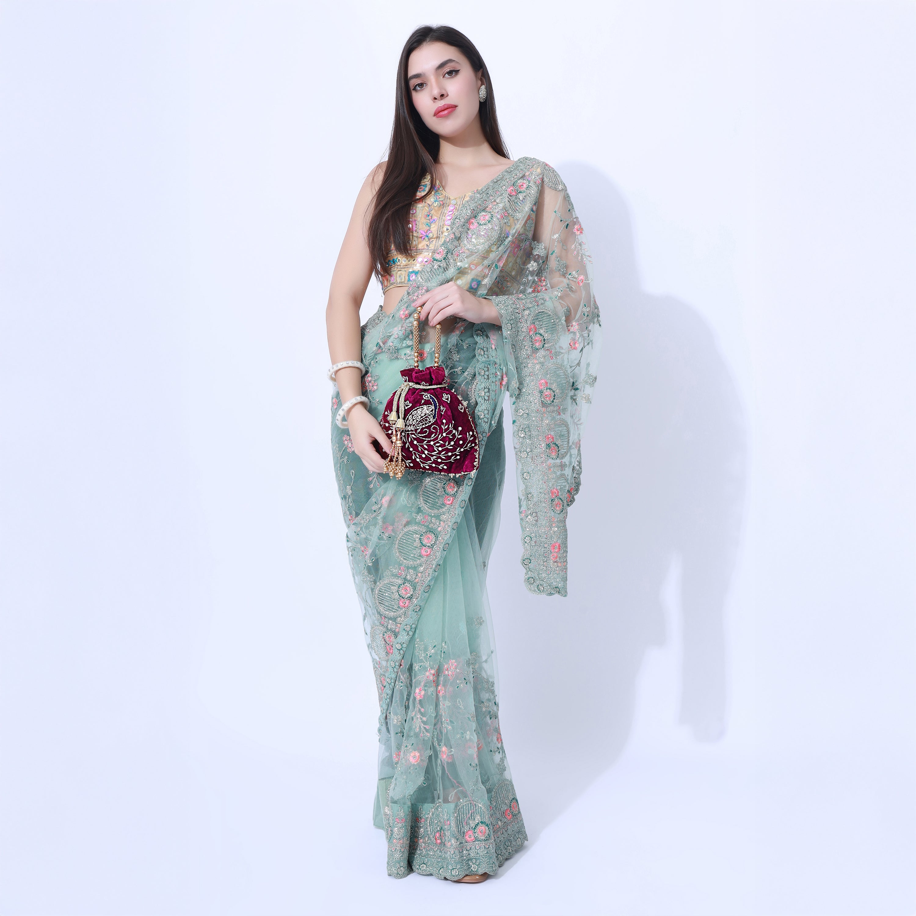 Peacock Elegance Potli