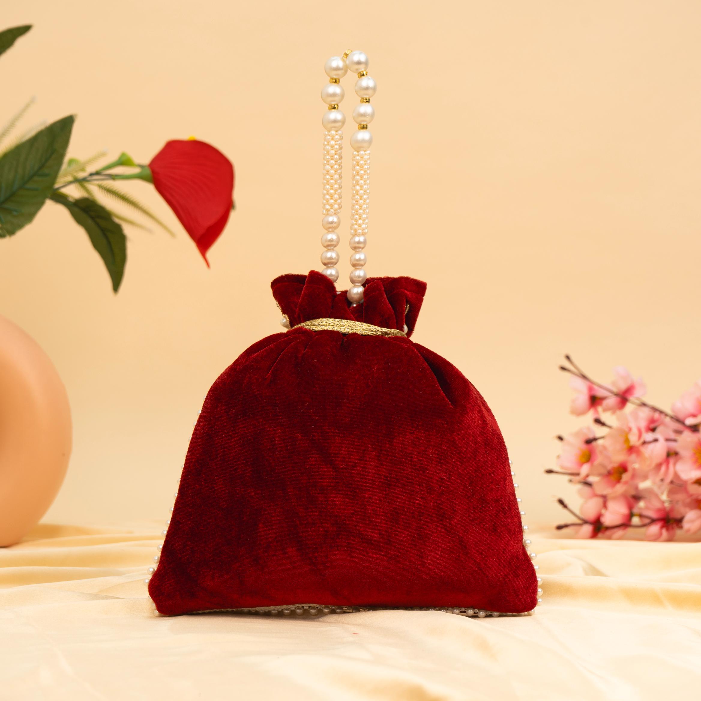 Vibrant Floral Zardosi Potli