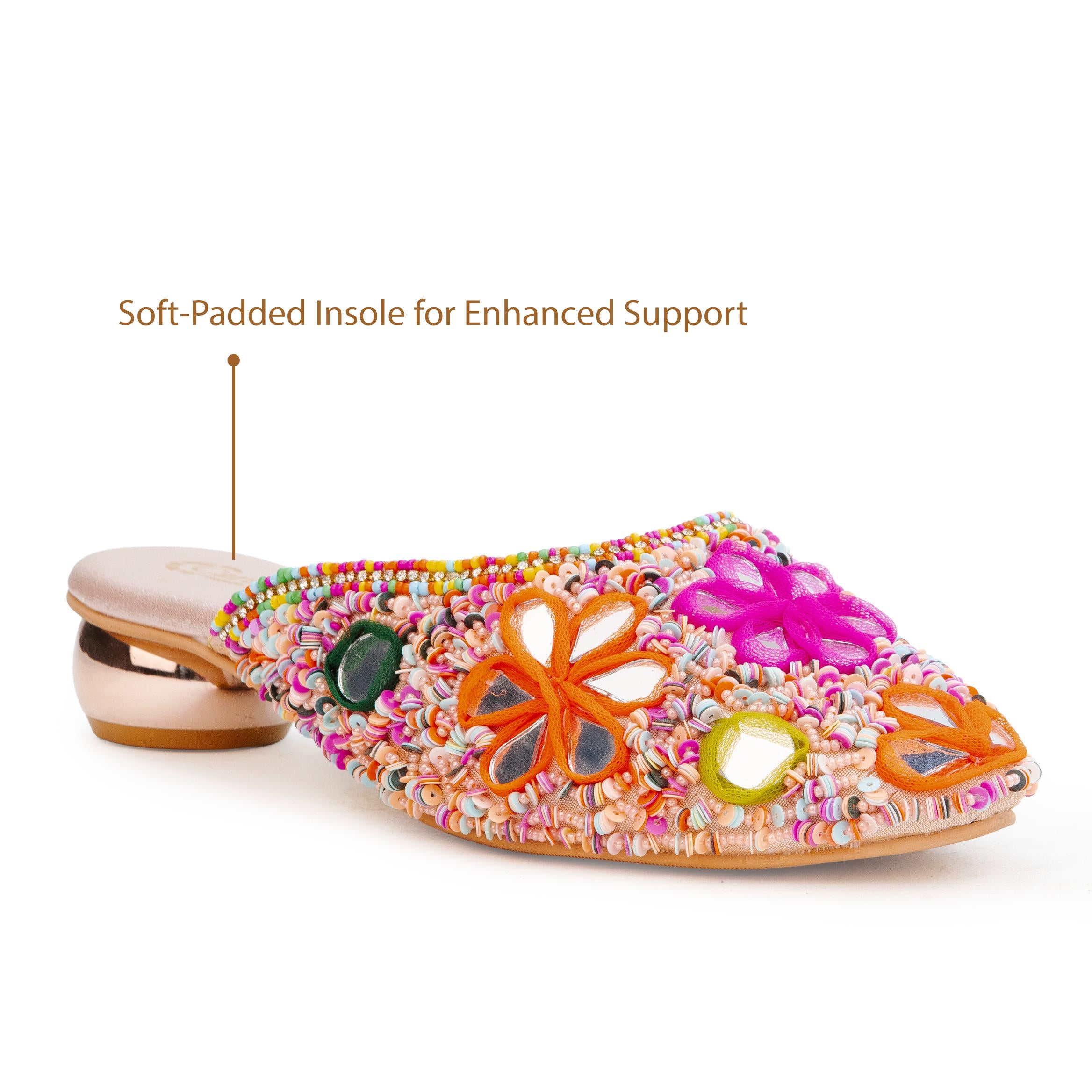 Mirror Phulkari Mules