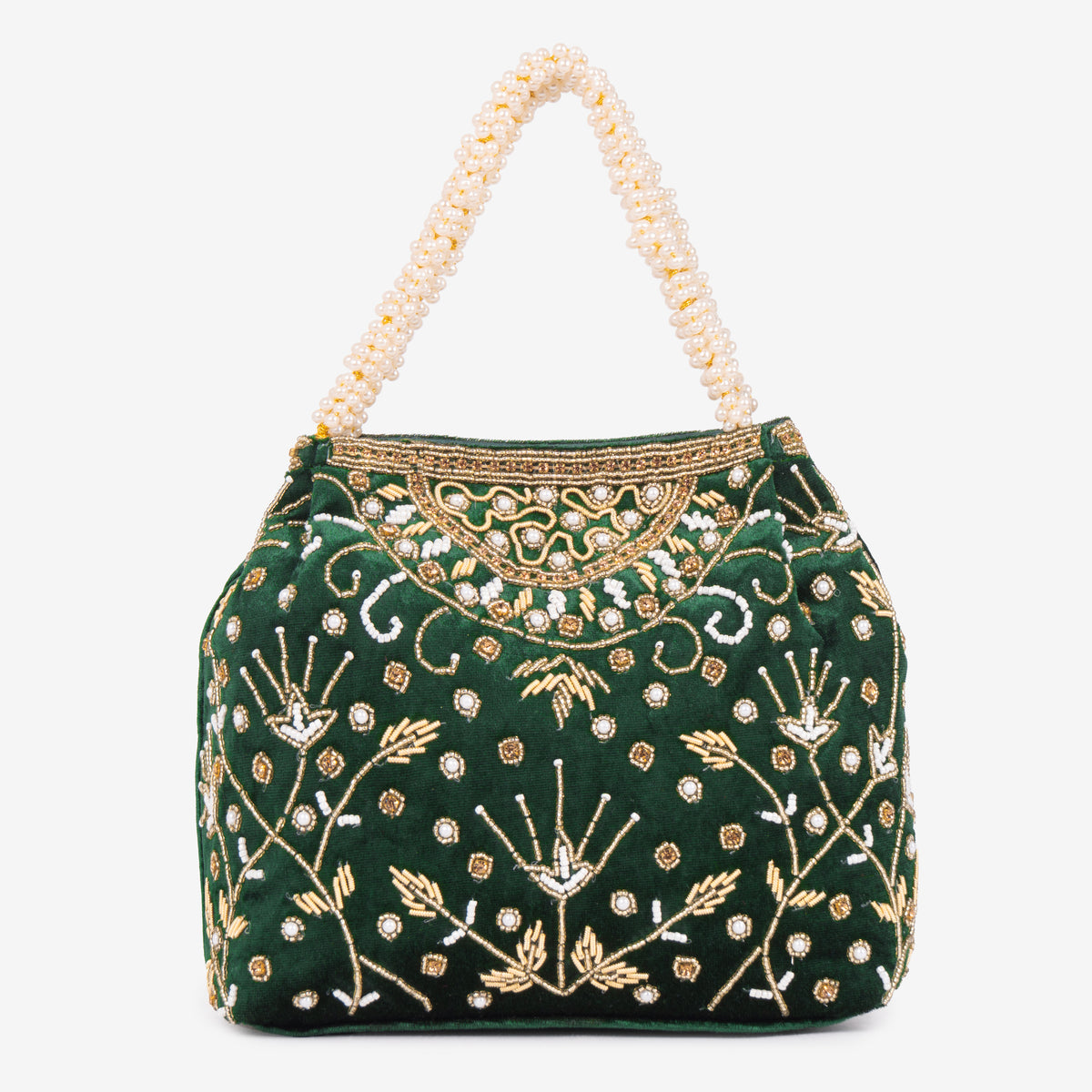 Bridal Pearlstone Velvet Potli