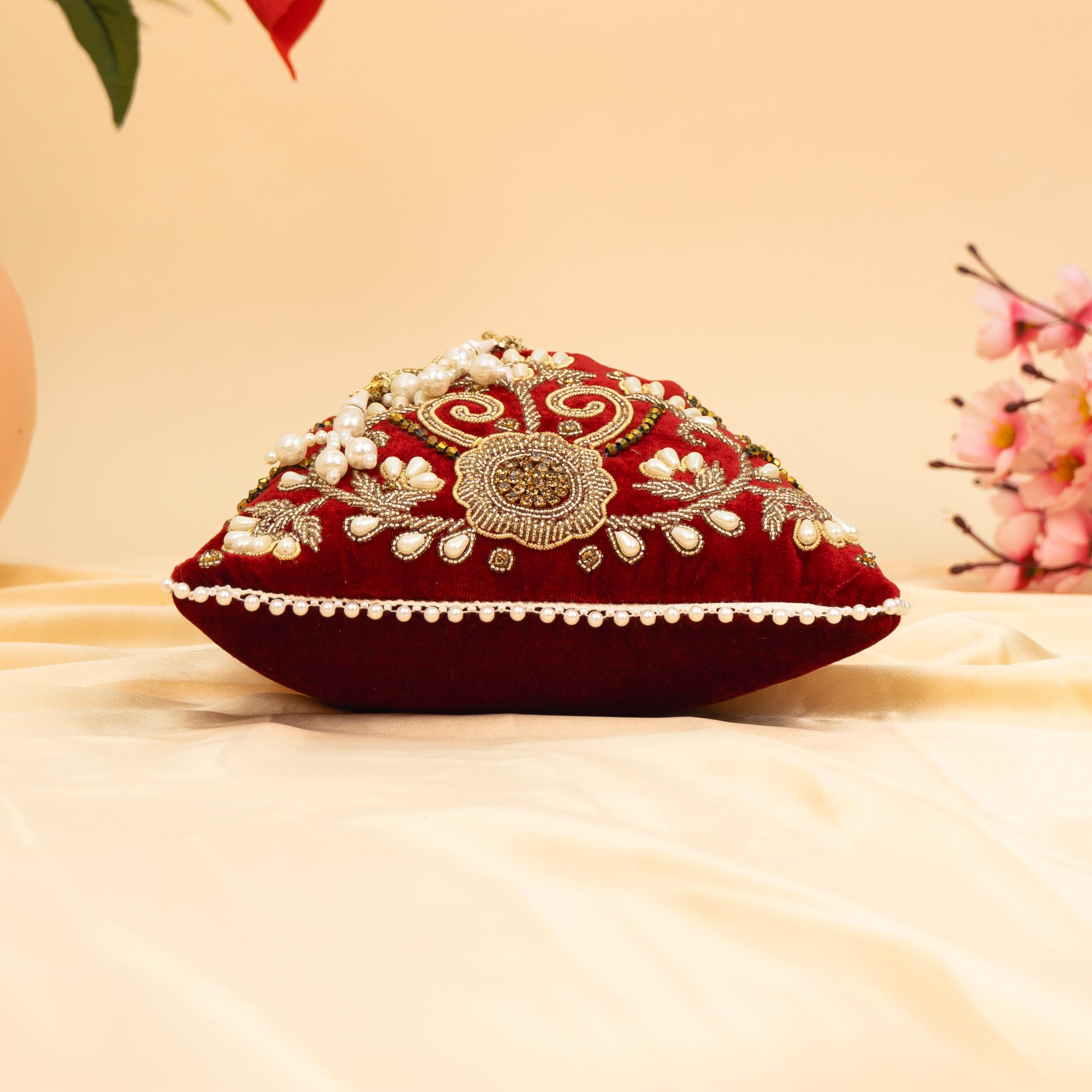 Vibrant Floral Zardosi Potli