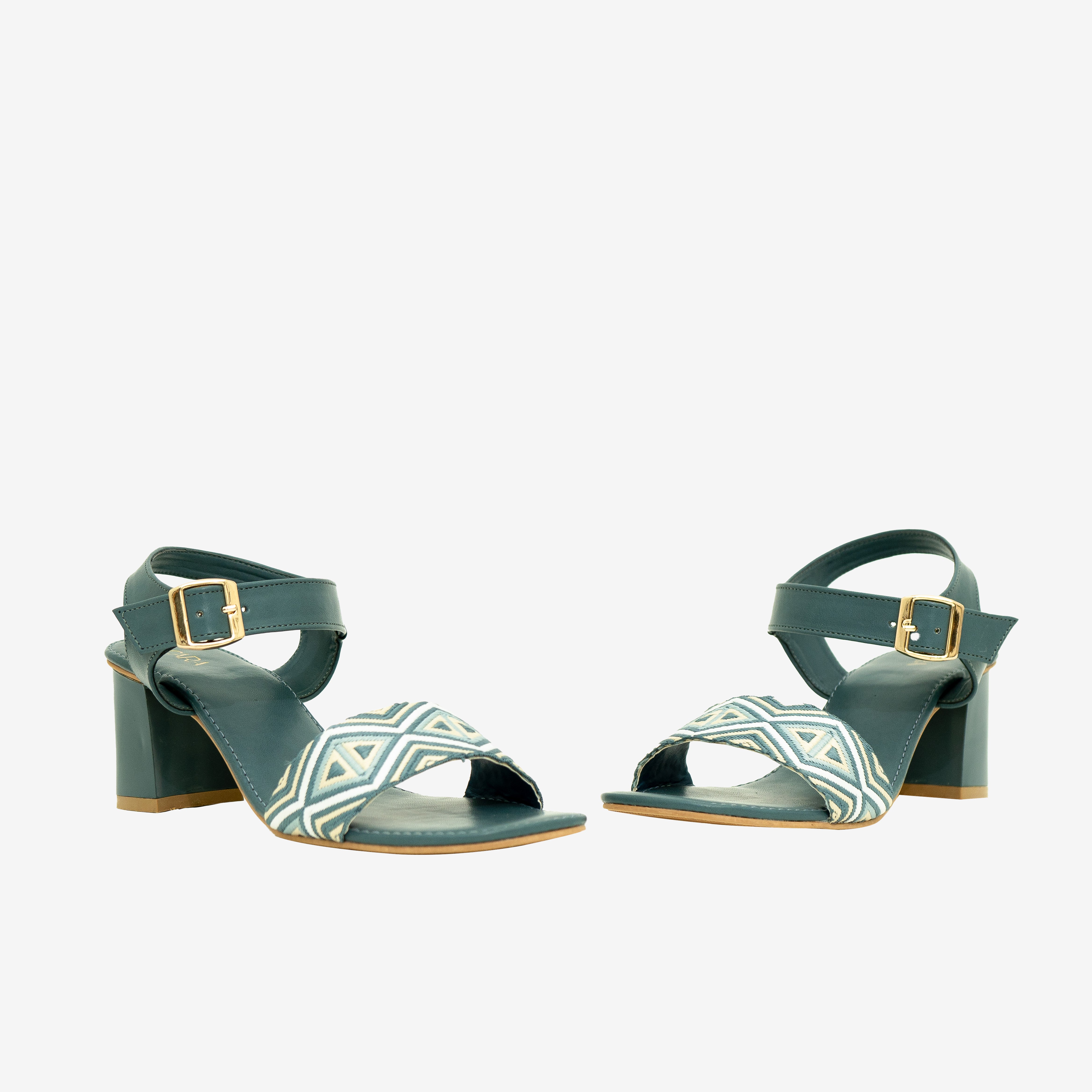 GREEN Buckle Bliss heels I Cara