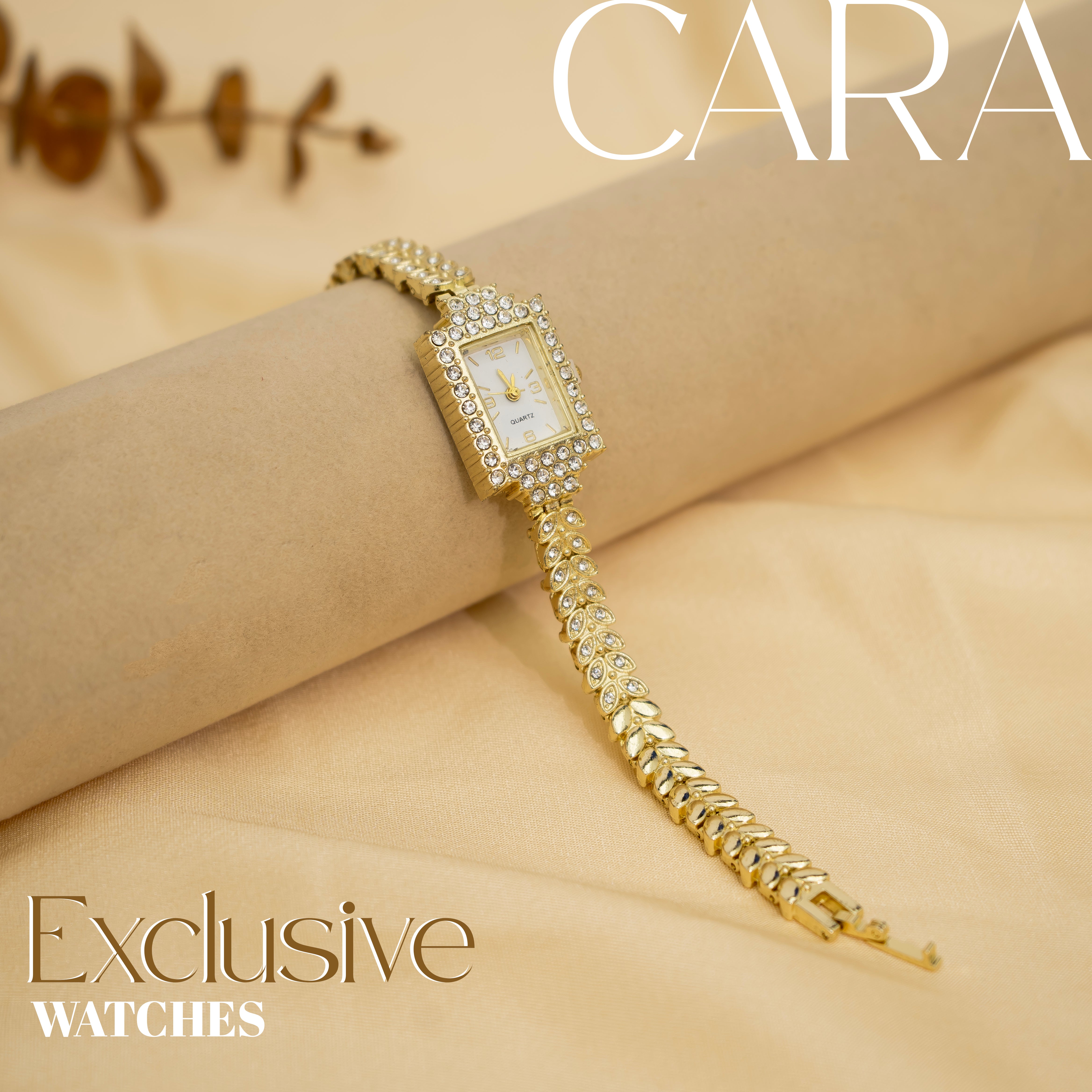 Golden Diamond Studded Watch