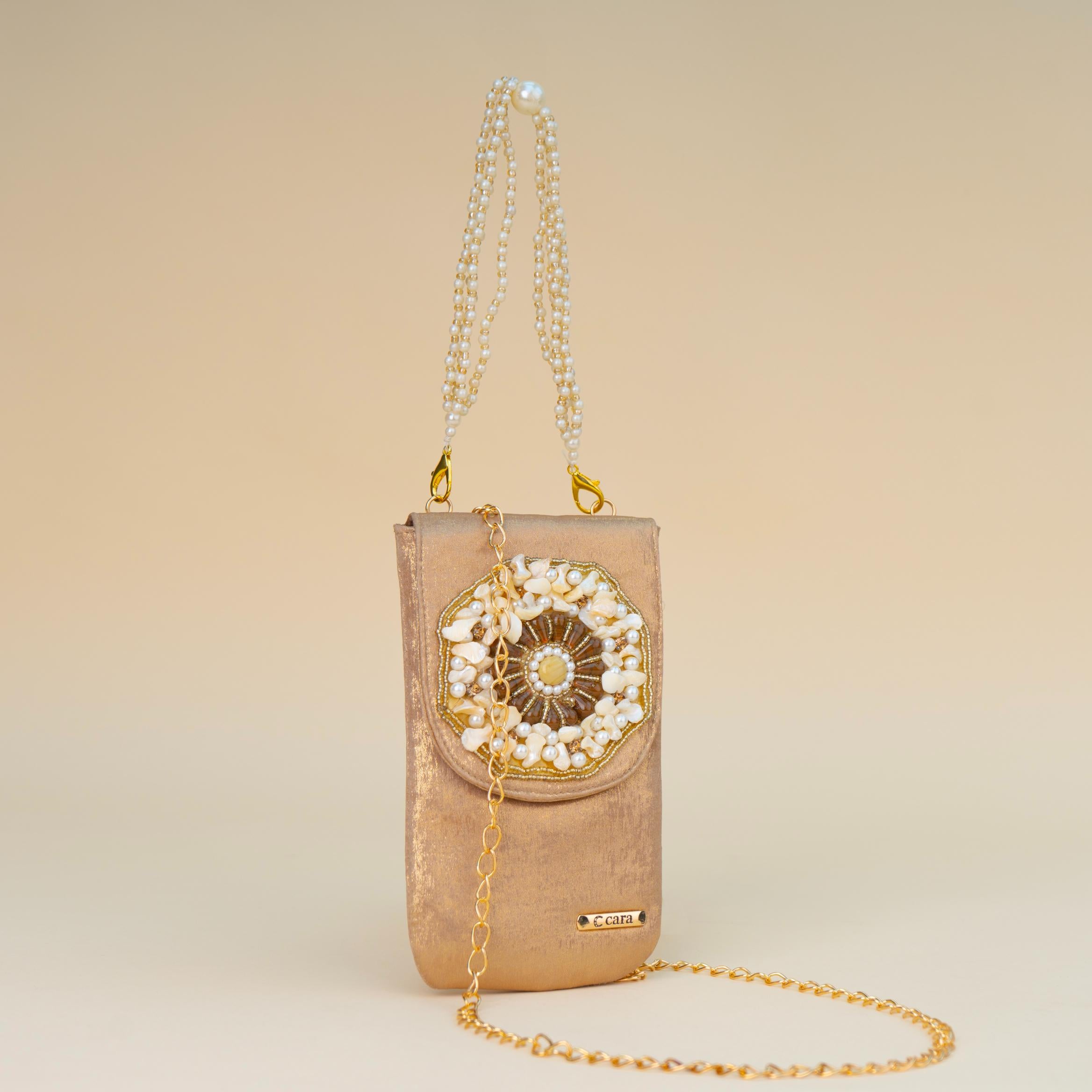Aquamarine Pearl Charm Clutch