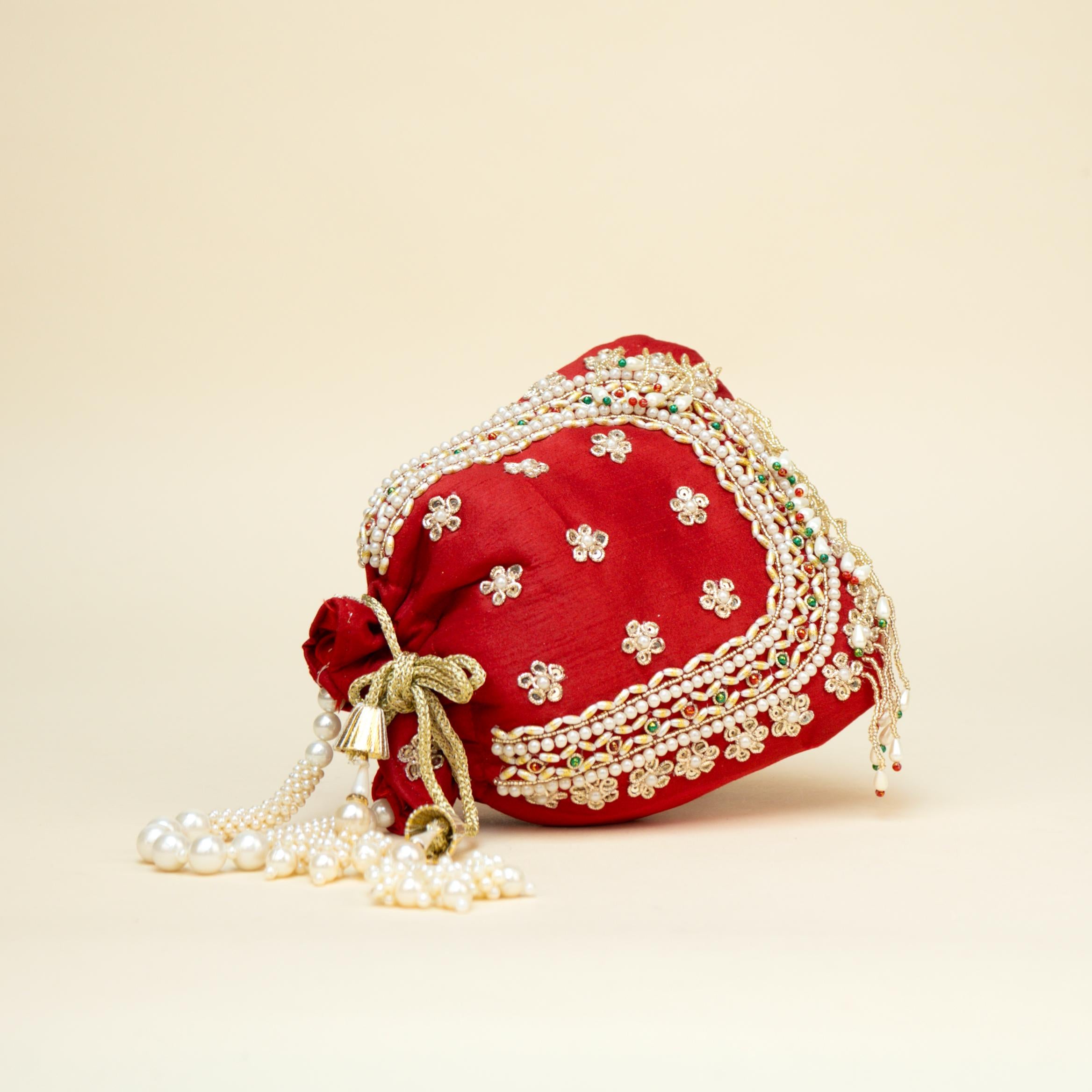 Blush Gold Braid Potli