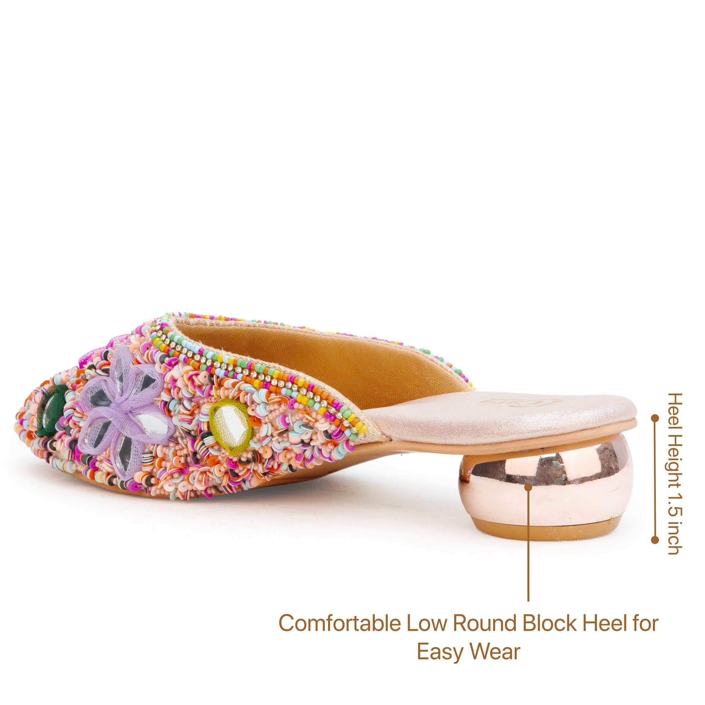 Mirror Phulkari Mules