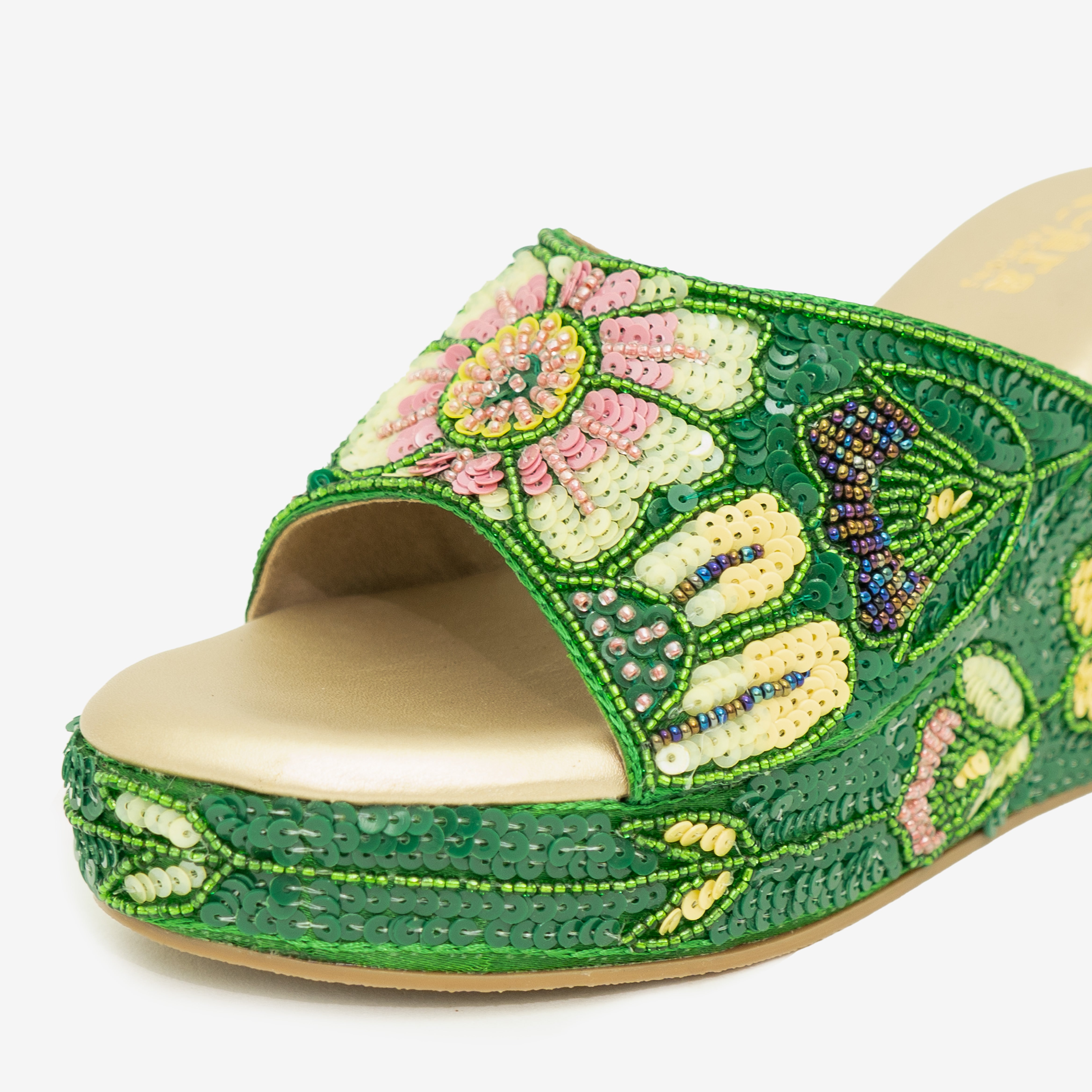 Green Blooming Elegance Wedge  I Cara