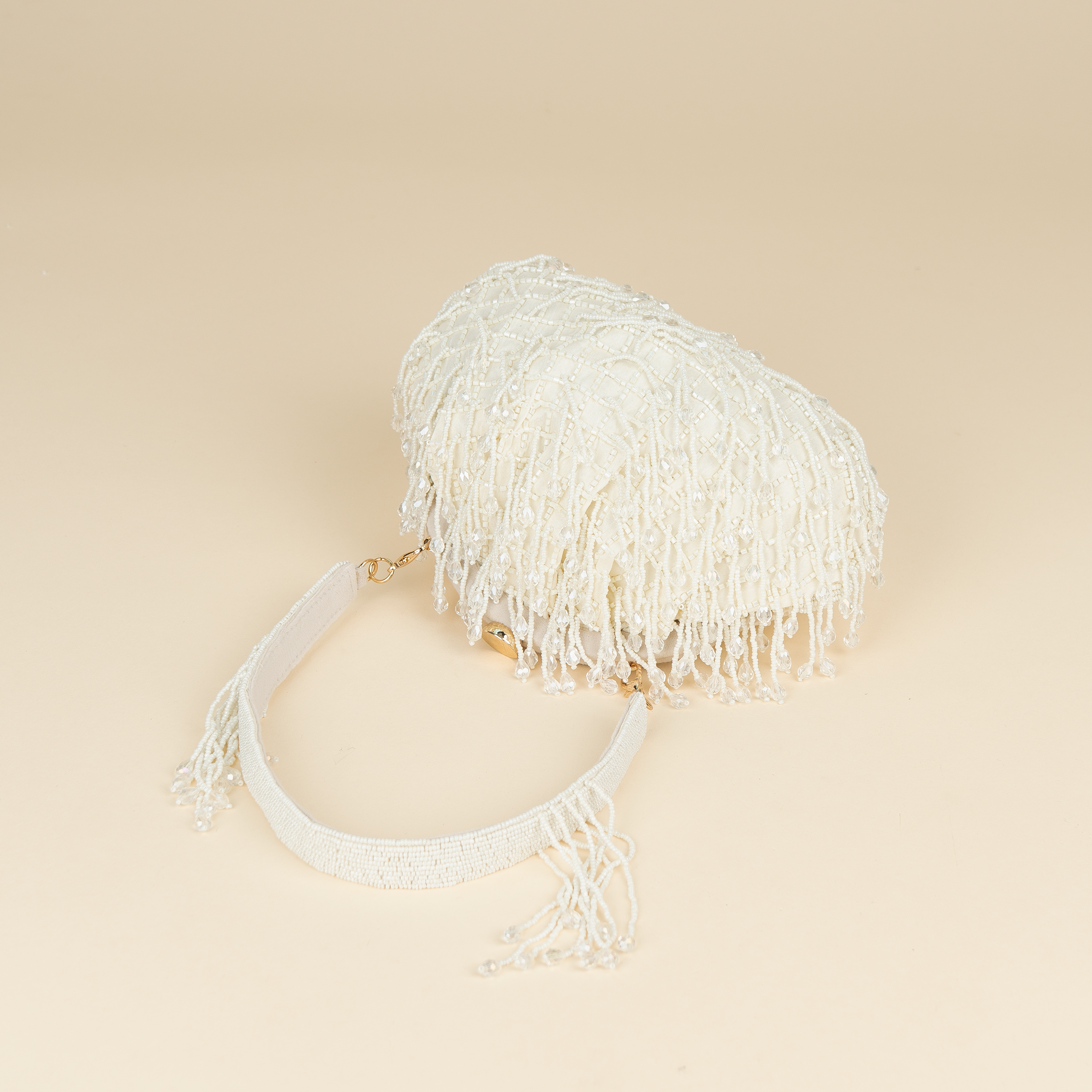 Opulent Pearl Satin Potli