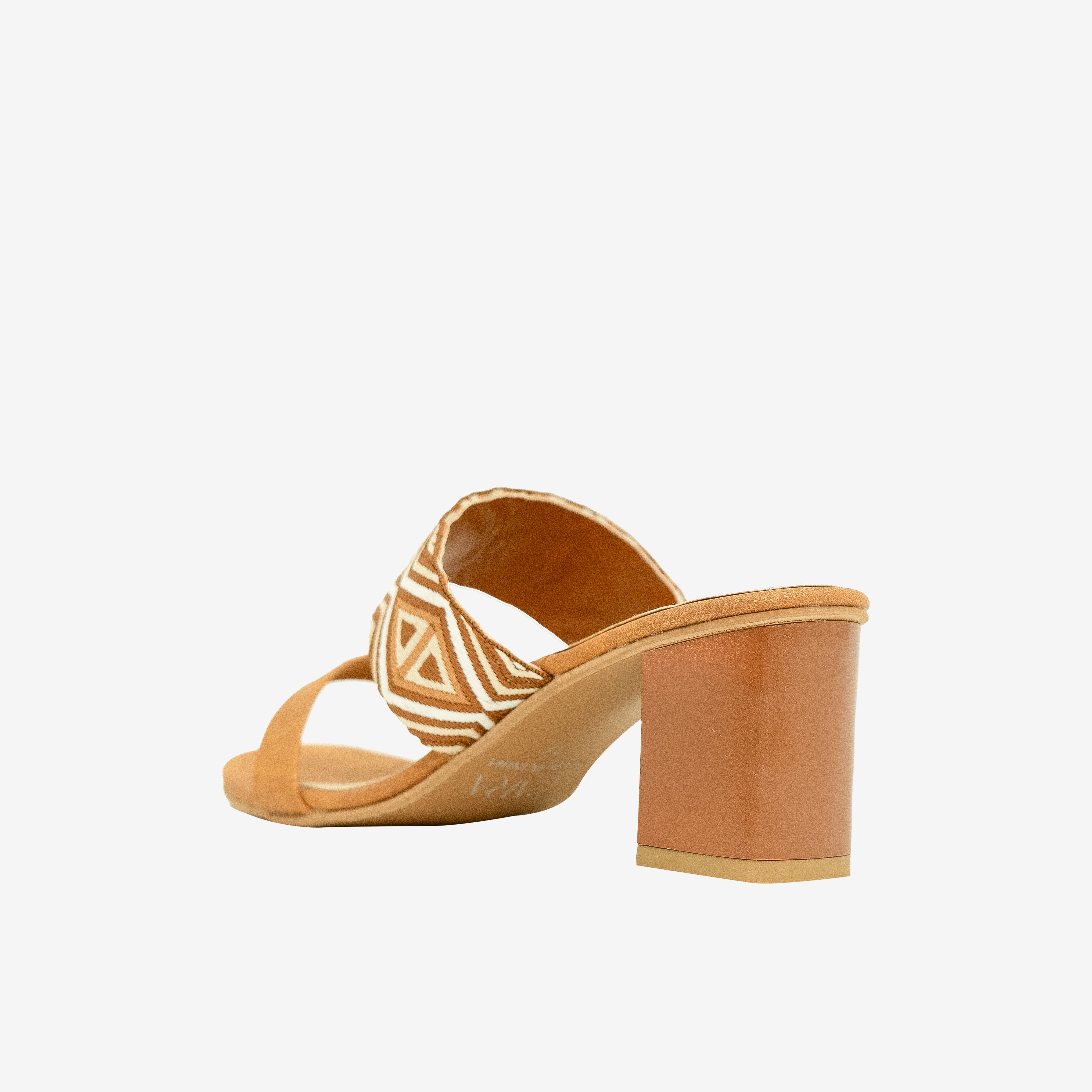 Tan Printed Block heels | Cara