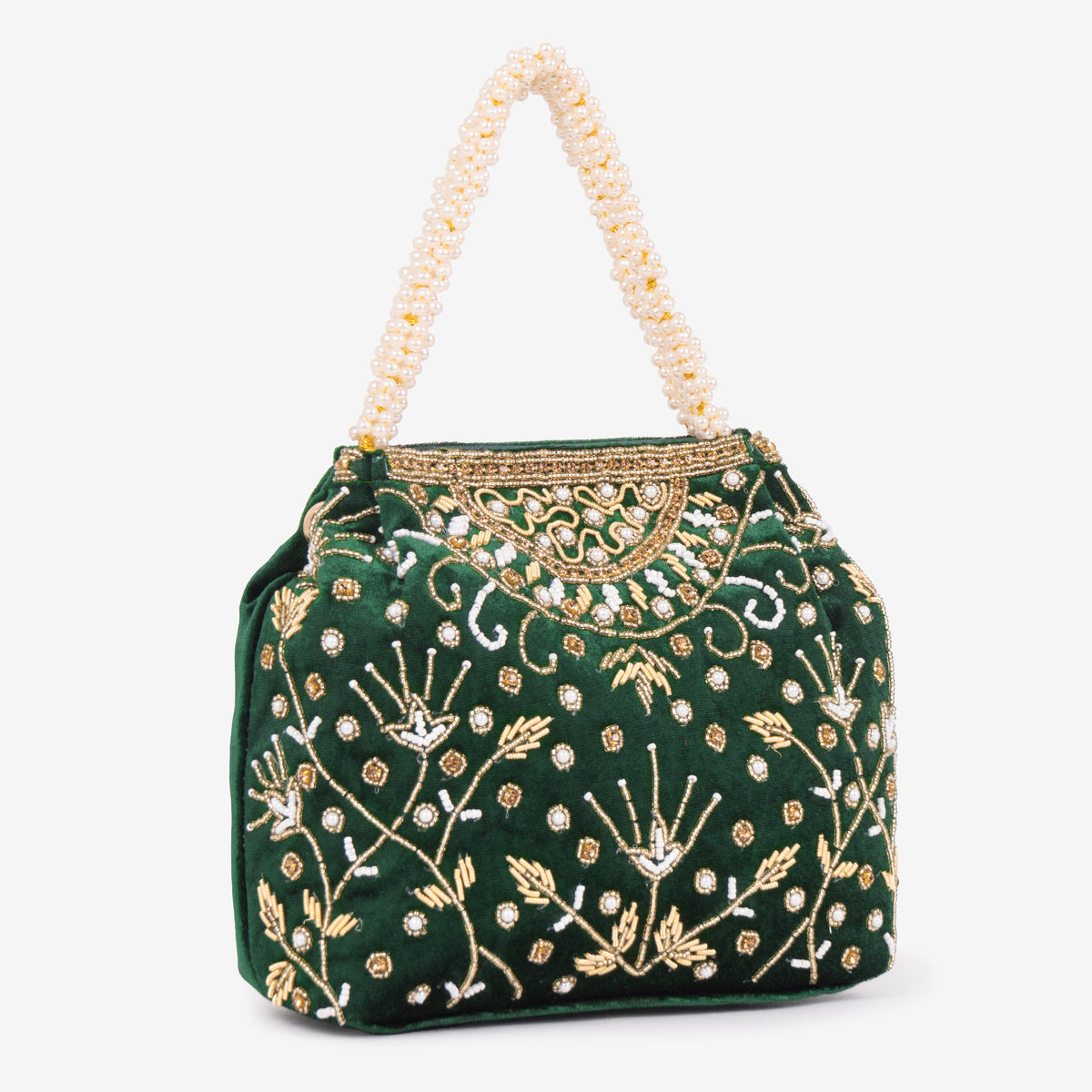 Bridal Pearlstone Velvet Potli