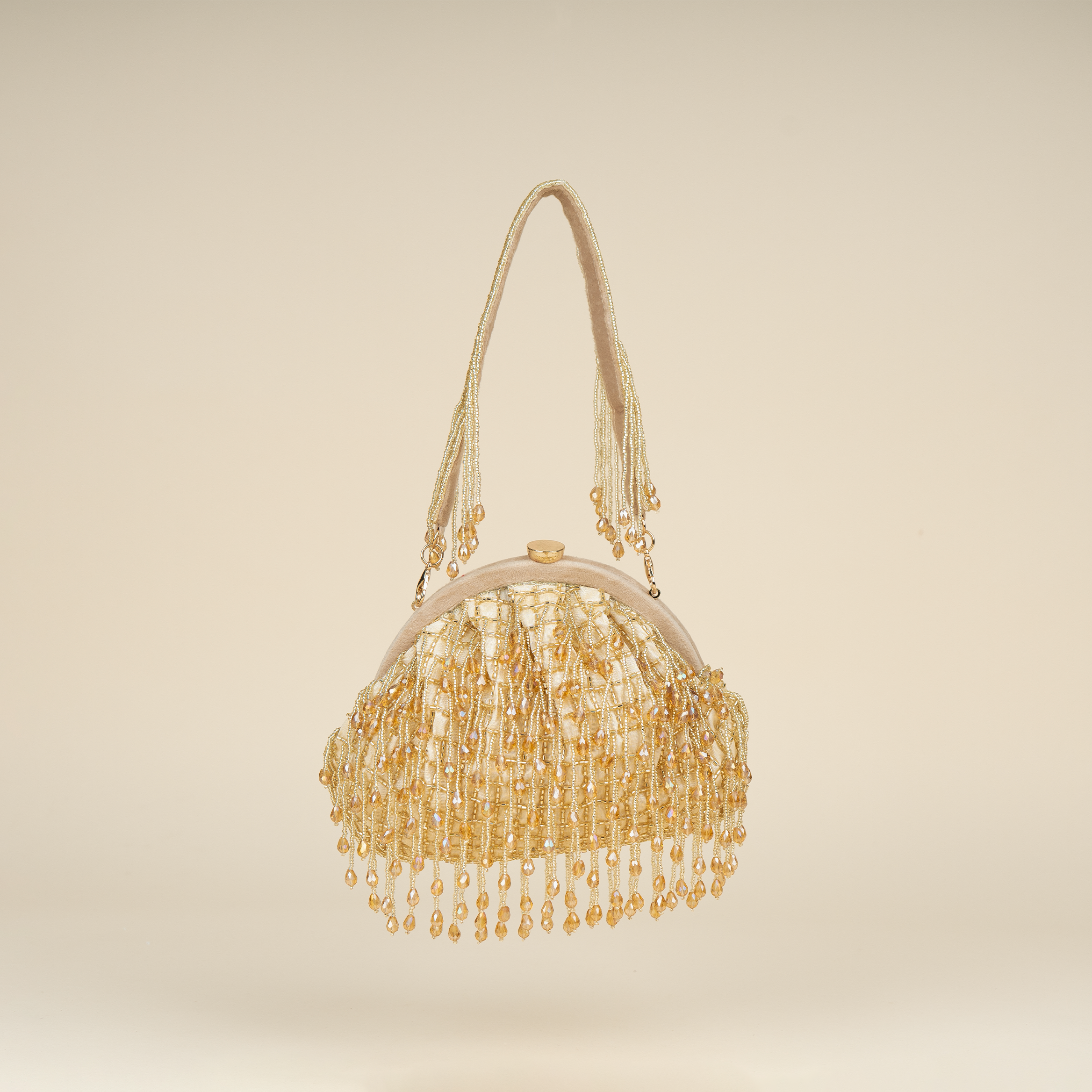 Opulent Pearl Satin Potli