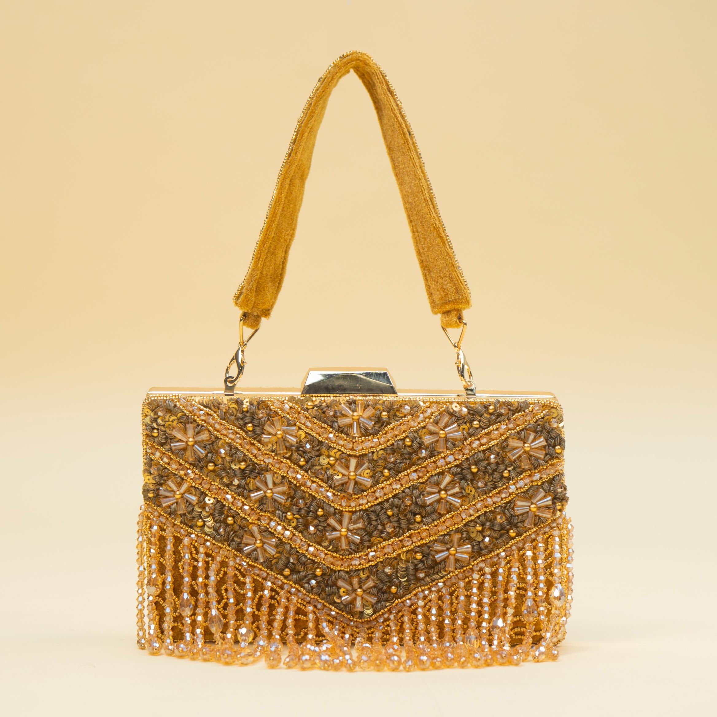 Timeless Pearl Gold Clutch