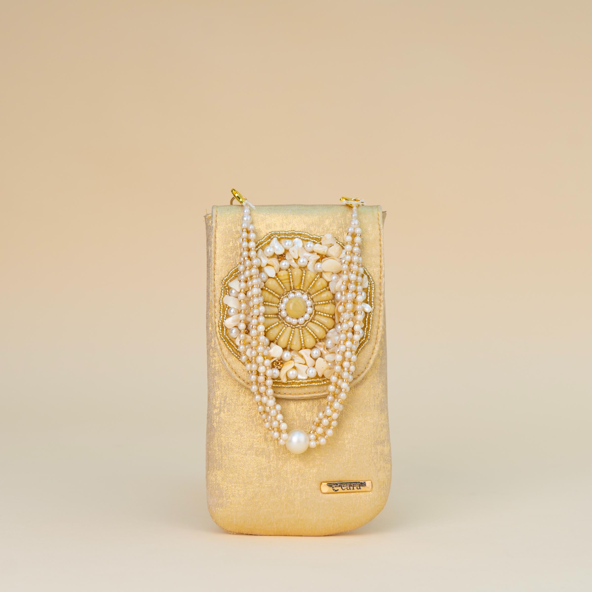 Aquamarine Pearl Charm Clutch