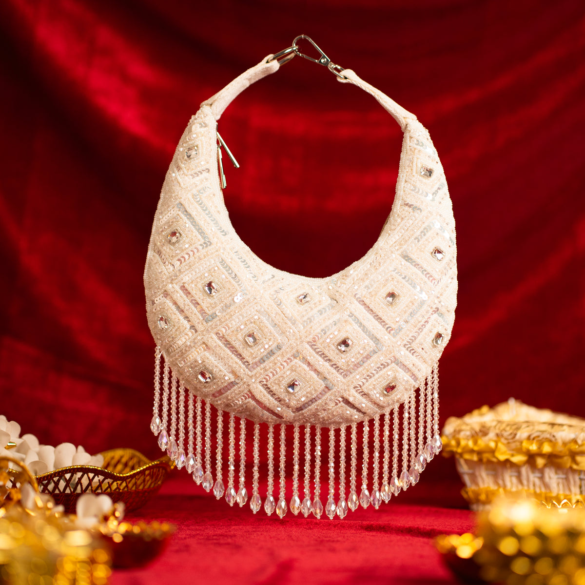 Ivory Pearl Shimmer Clutch