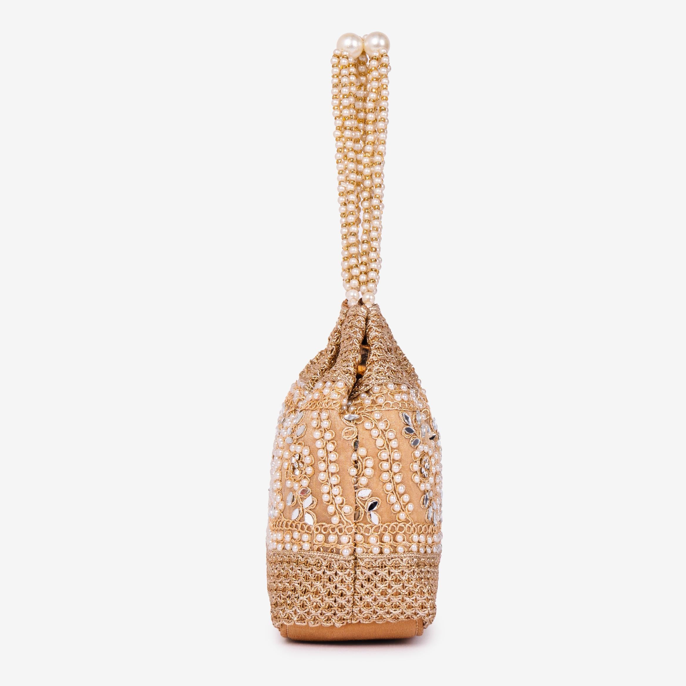 Golden Fern Pearl Potli