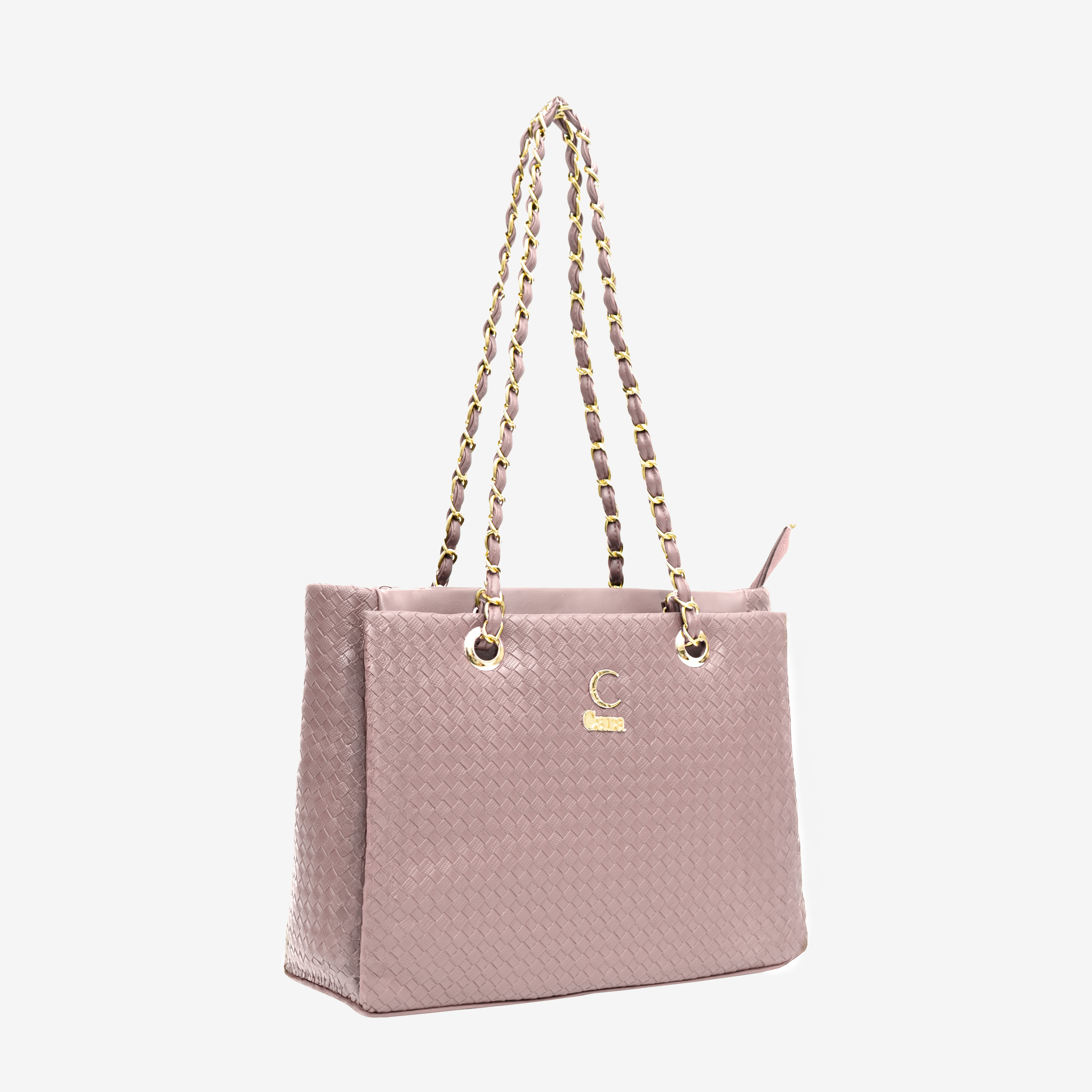 Beige Textured Swagger Tote Bag I Cara