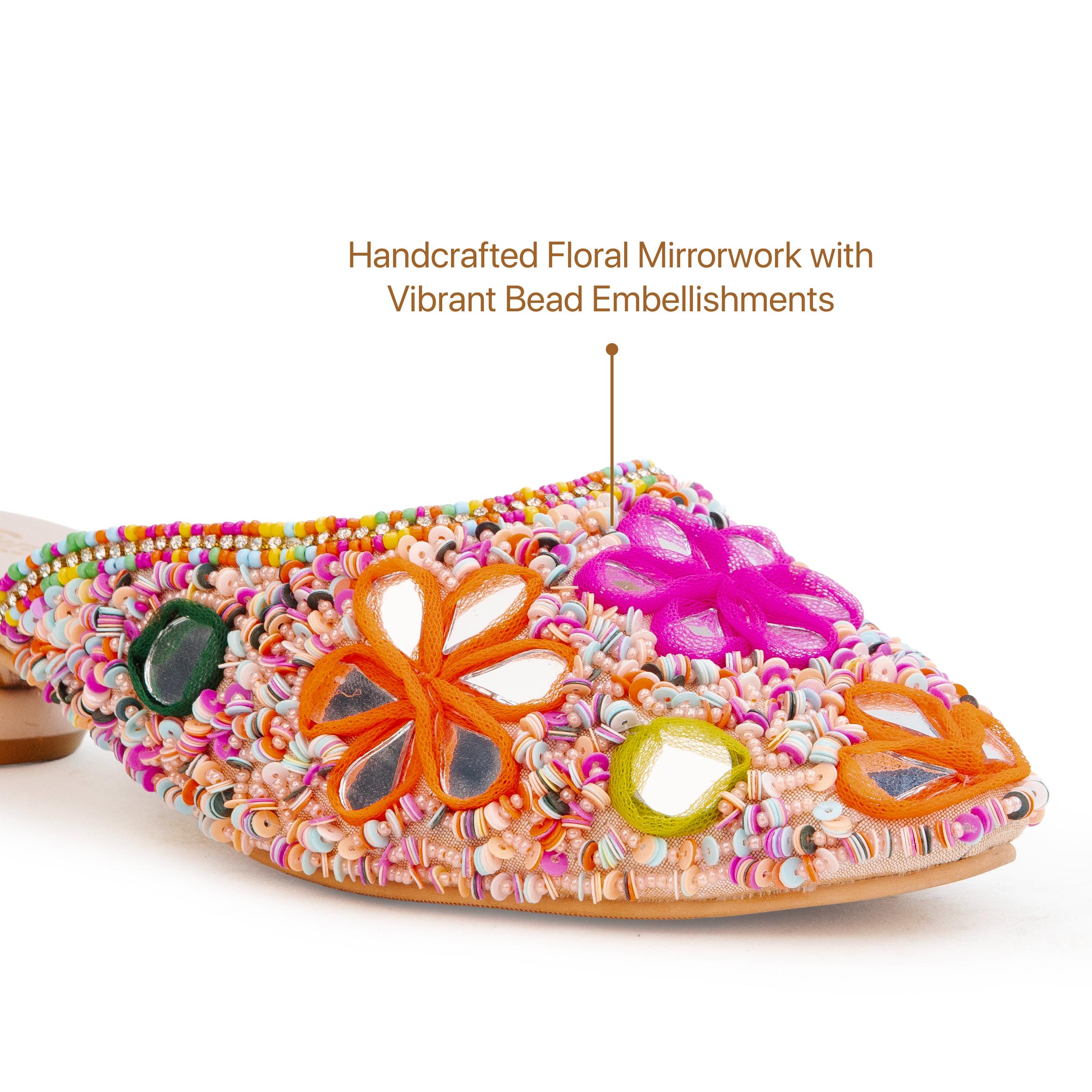 Mirror Phulkari Mules