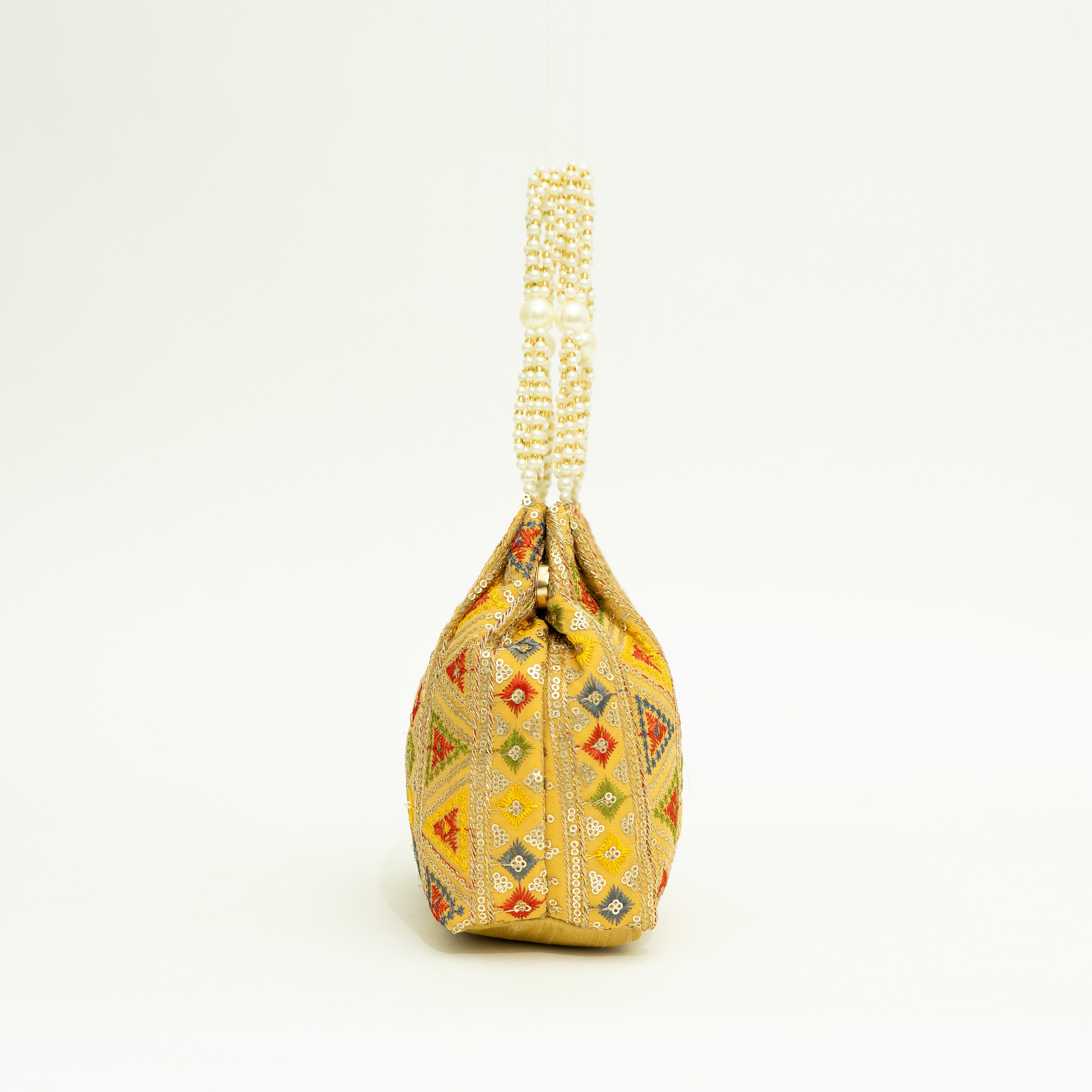 Yellow Exclusive Ethnic Handy Potli