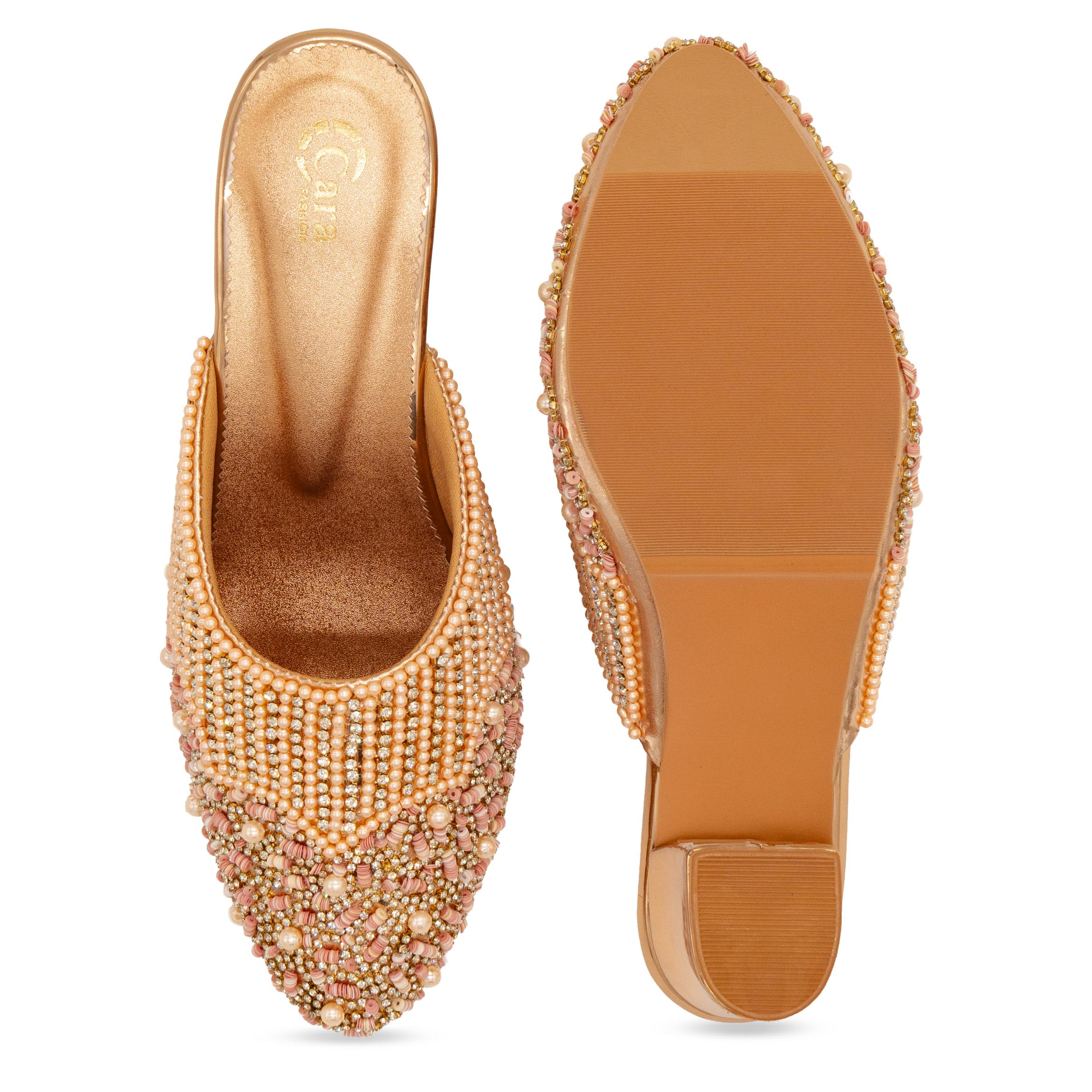 Pearl Crusted Queen Mules