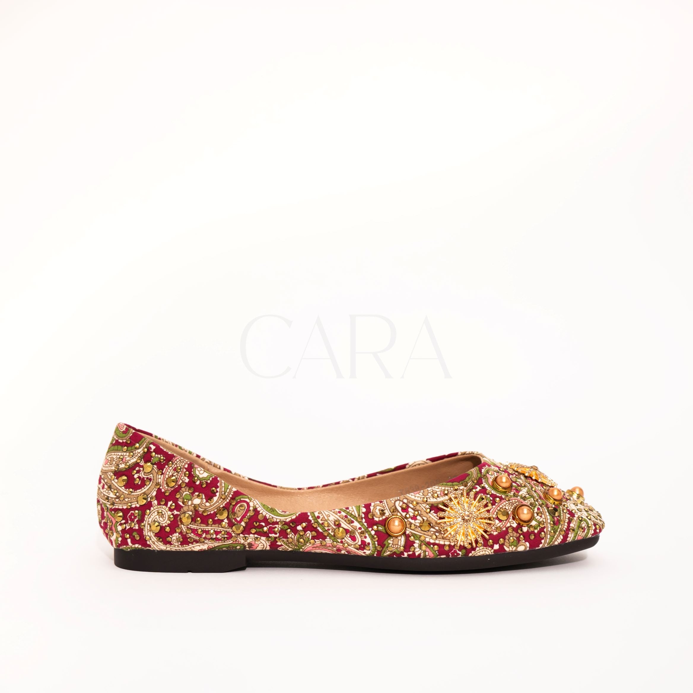 Royal Red Prints Ballet Flats