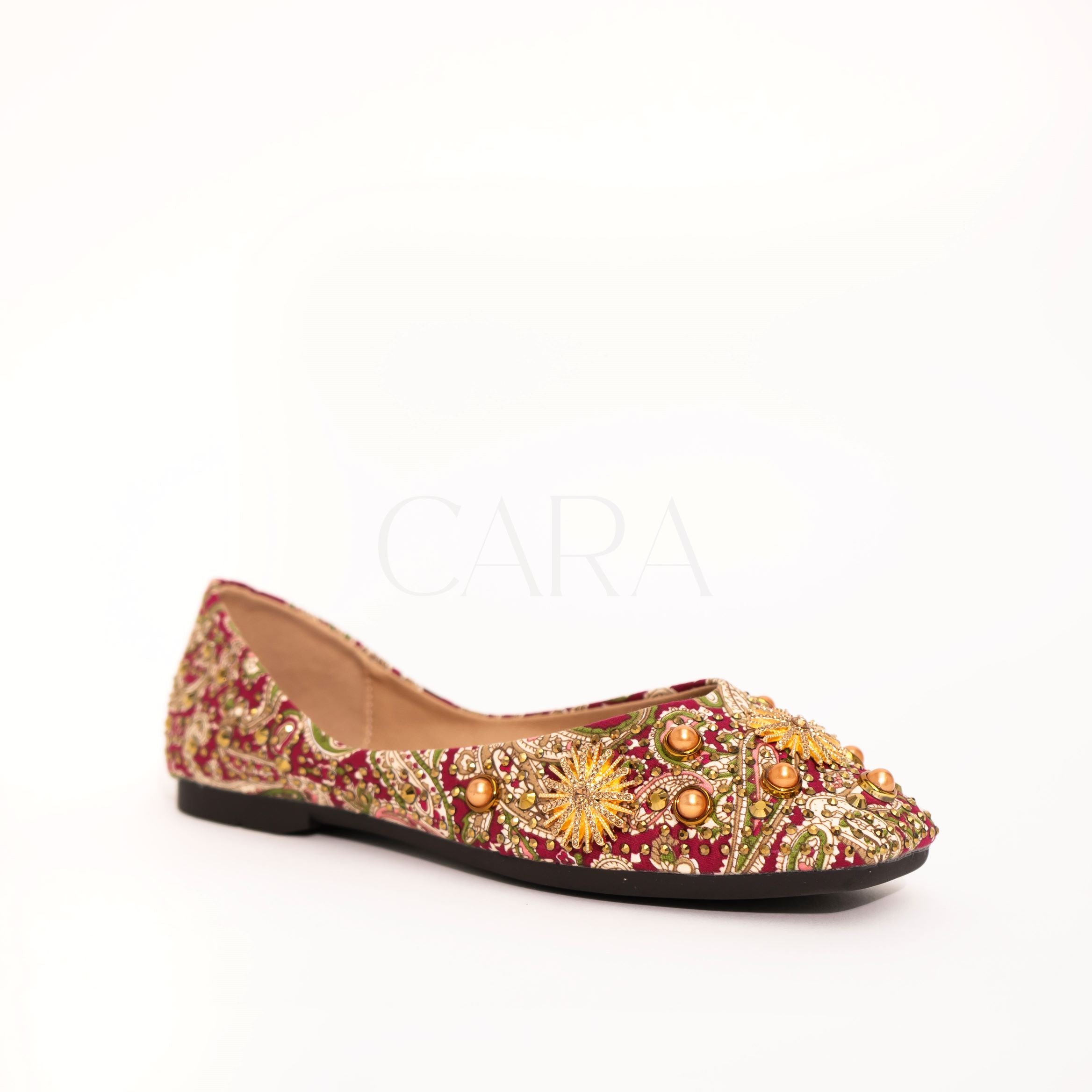 Royal Red Prints Ballet Flats