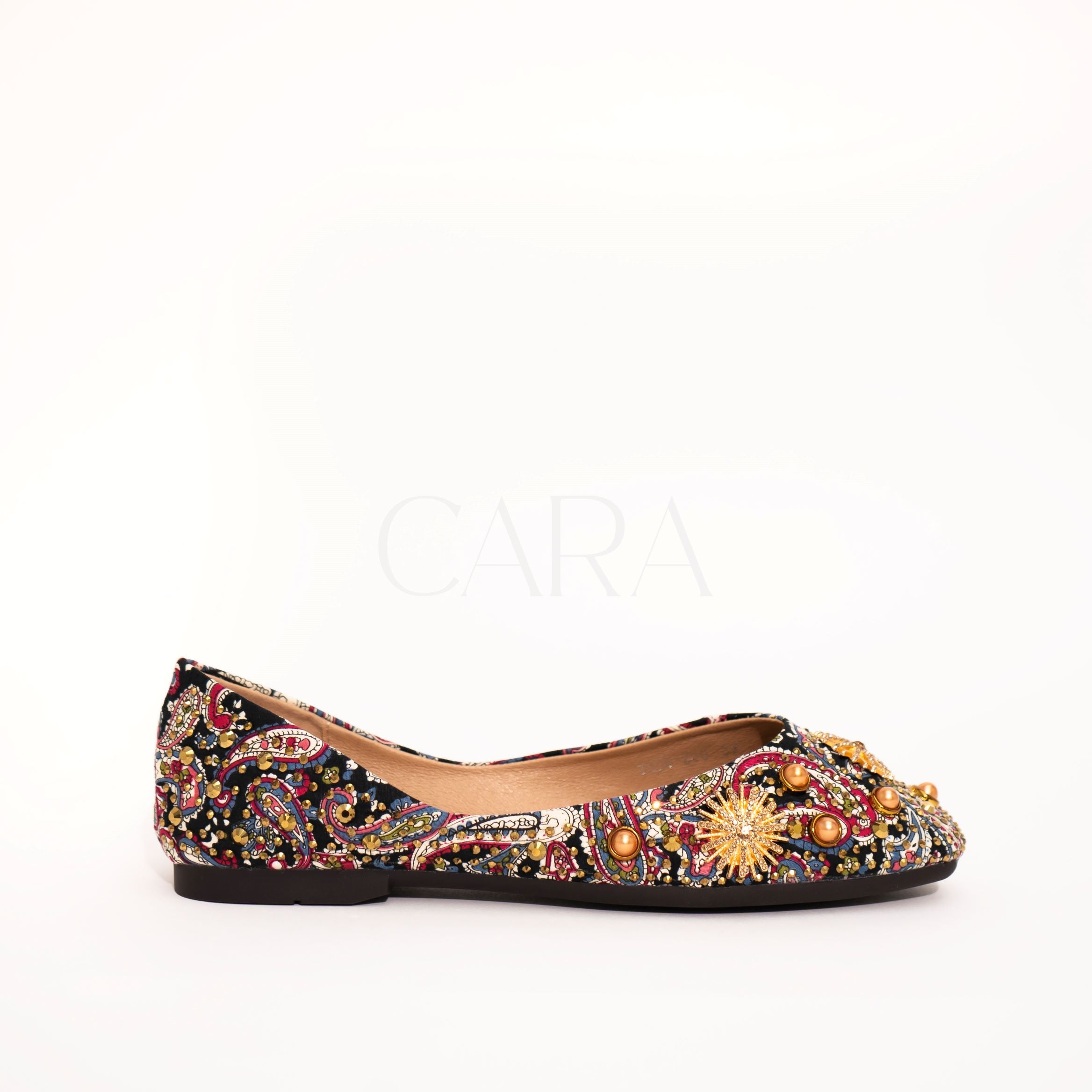 Royal Prints Black Ballet Flats