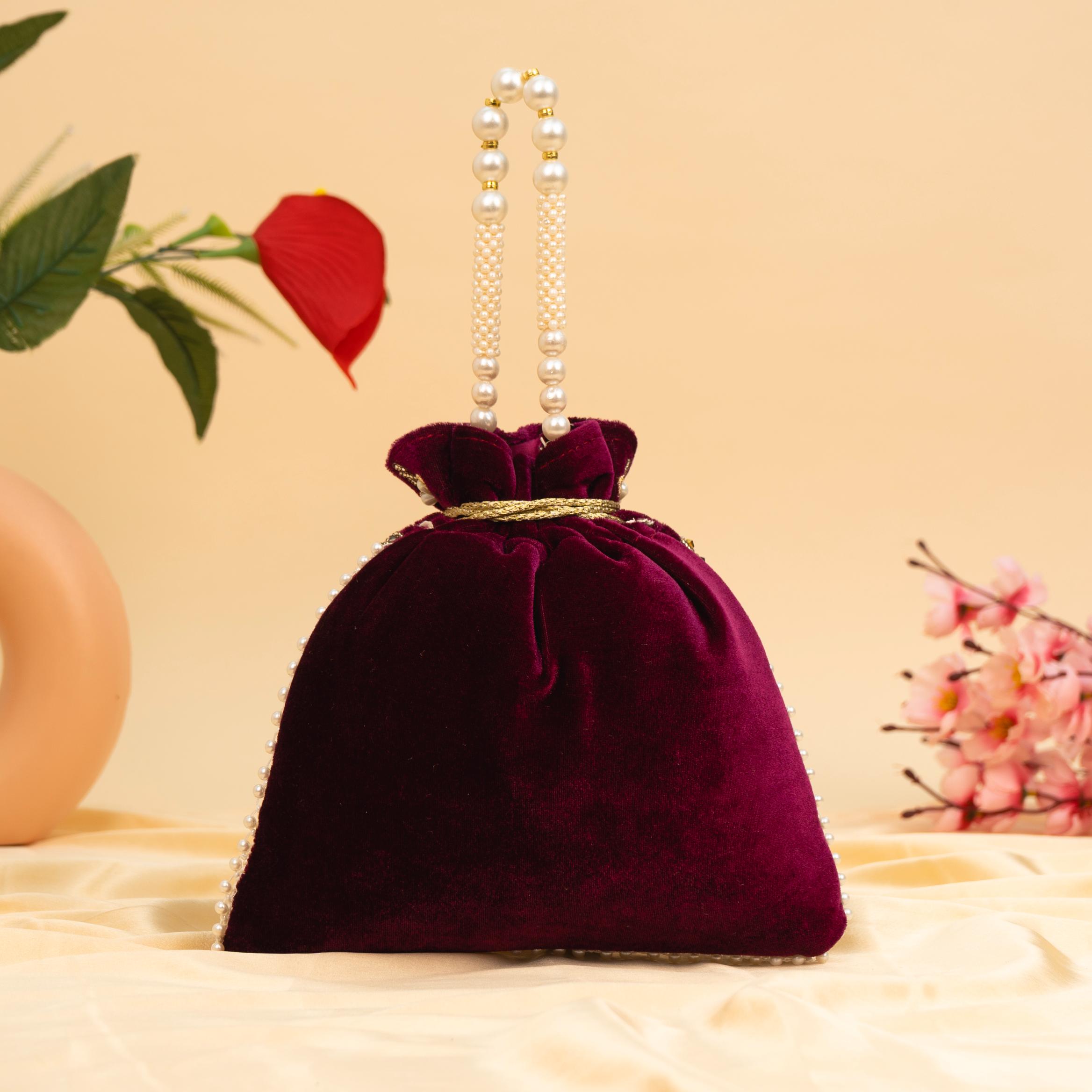 Vibrant Floral Zardosi Potli
