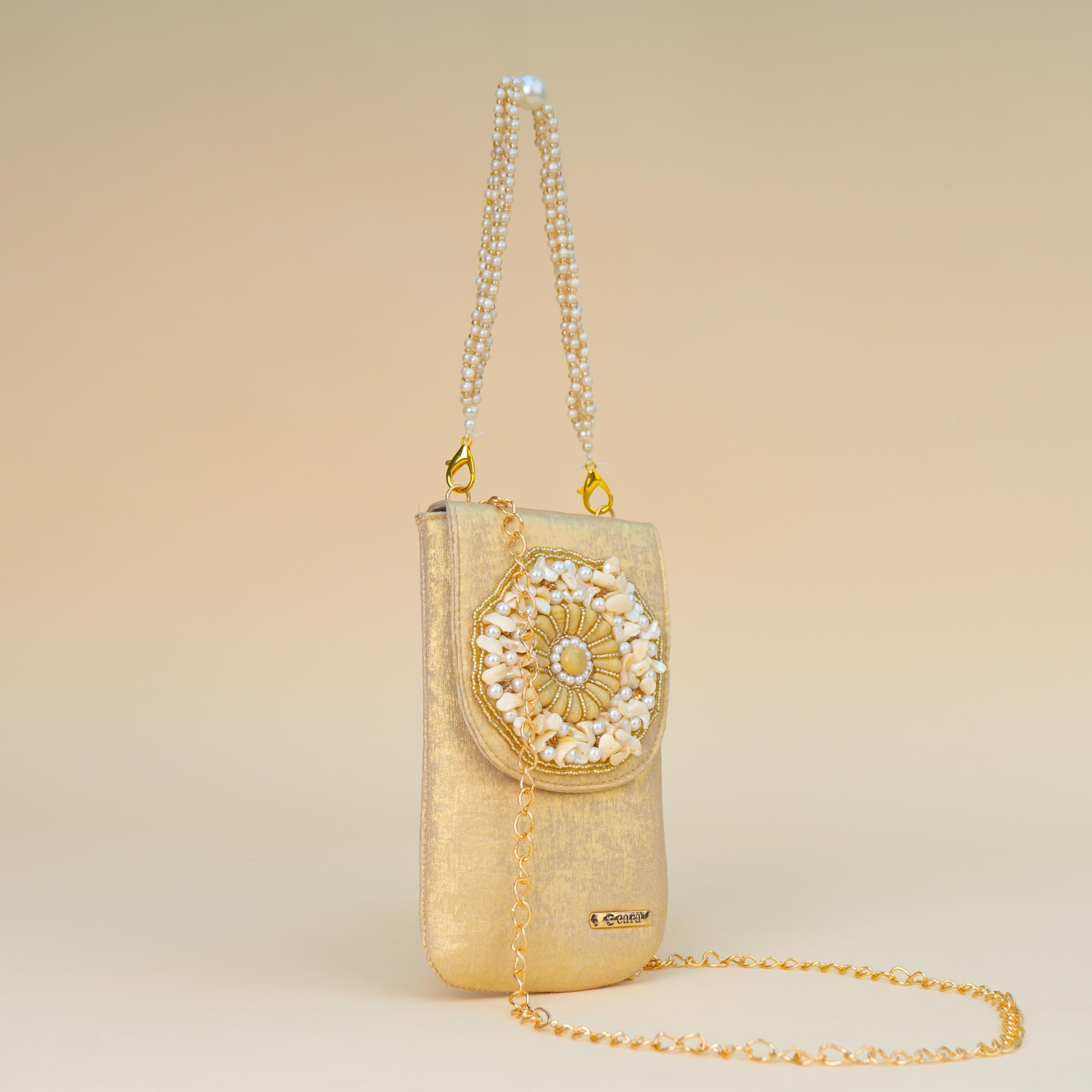Aquamarine Pearl Charm Clutch