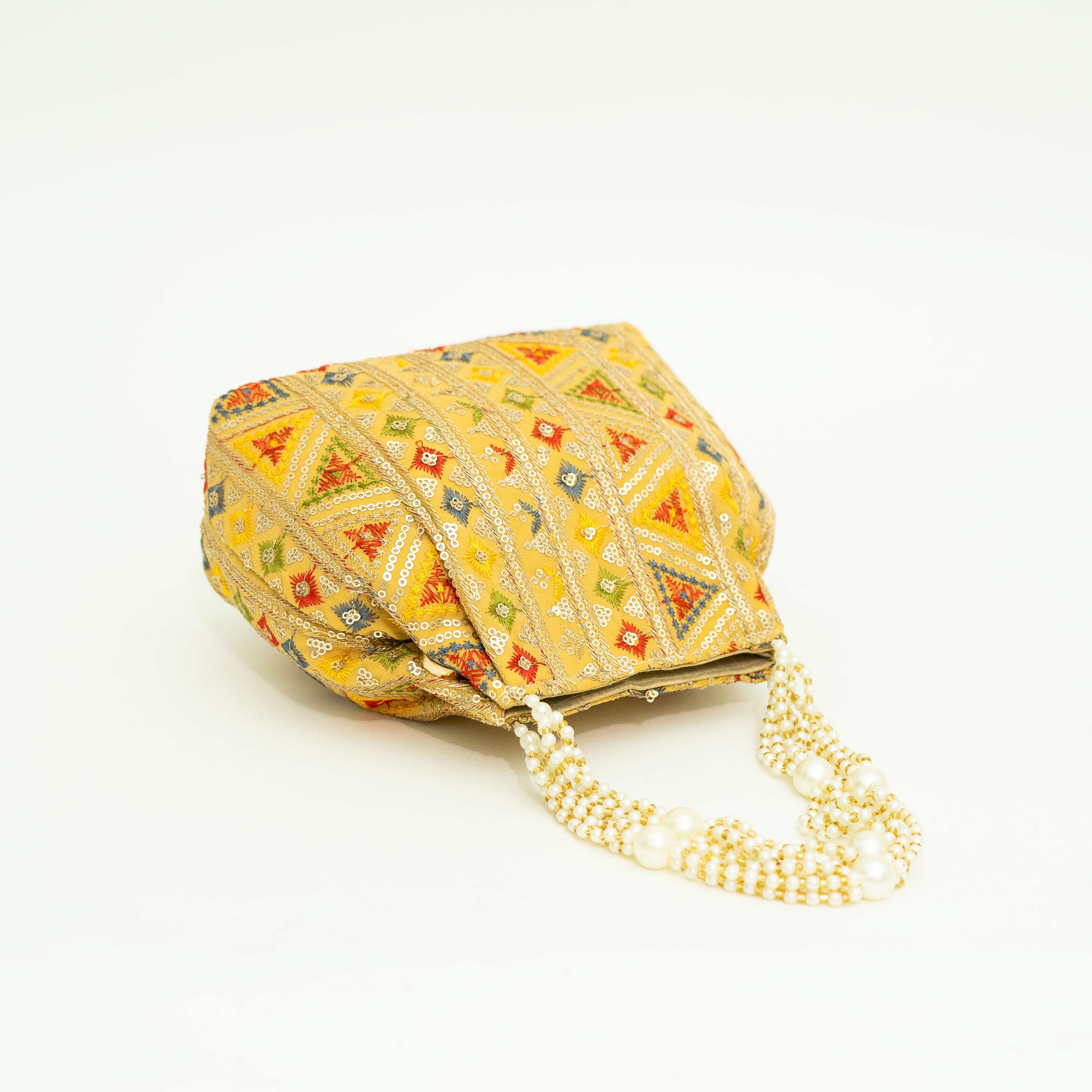 Yellow Exclusive Ethnic Handy Potli