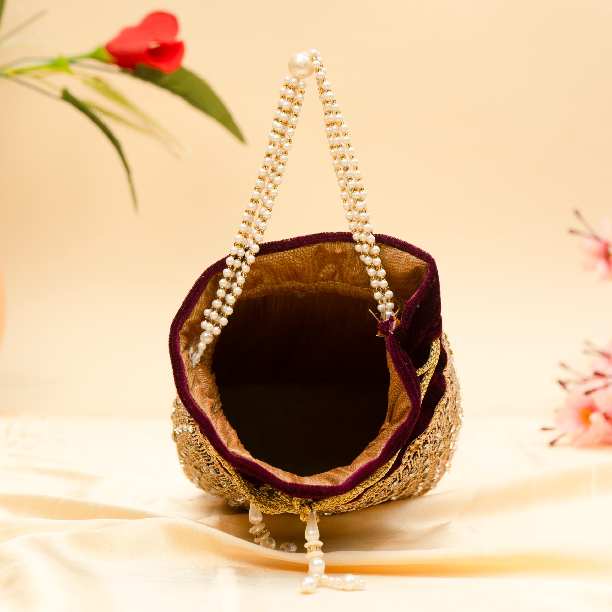 Opulent Thread & Pearl Potli