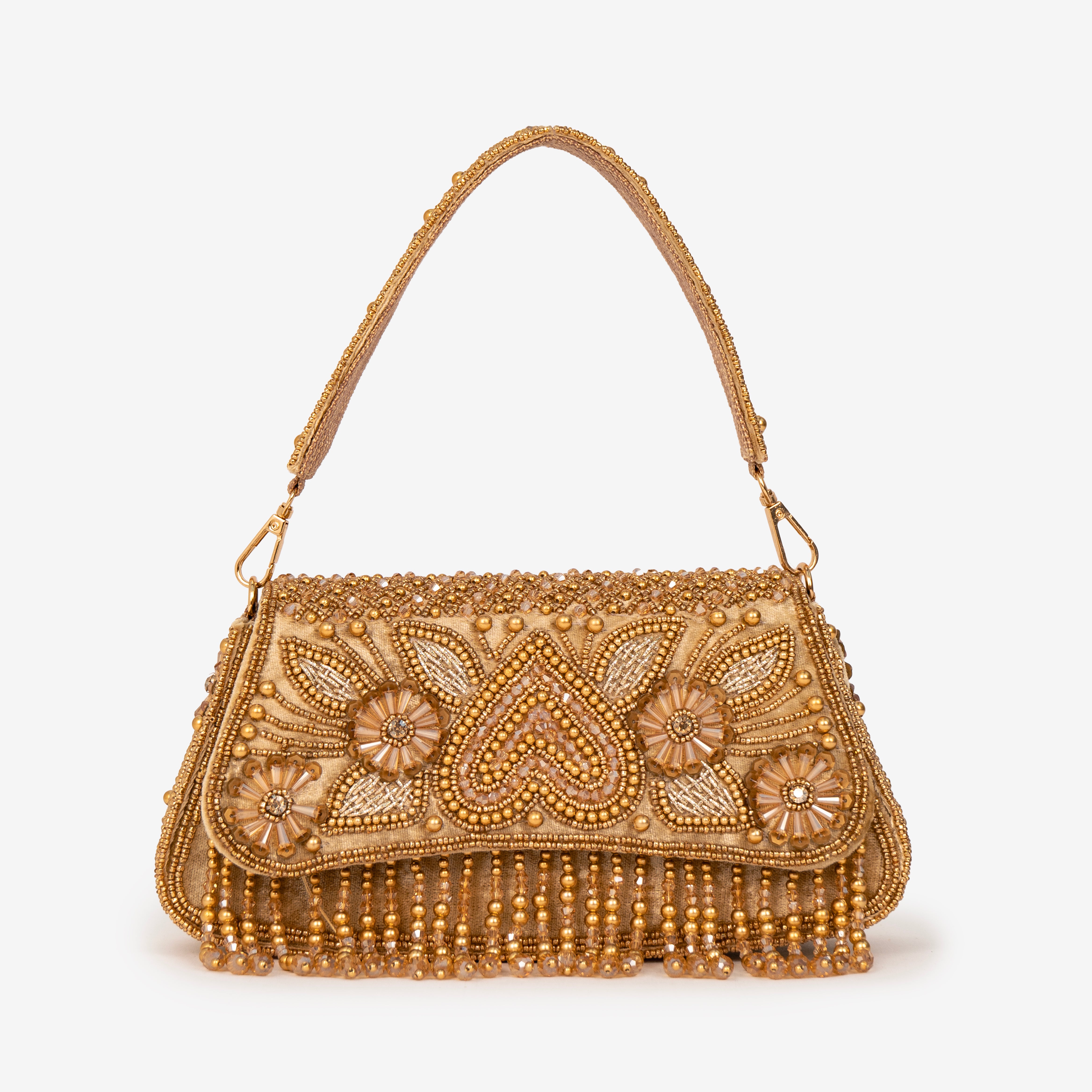Intricate Beaded Party Shoulder Bag