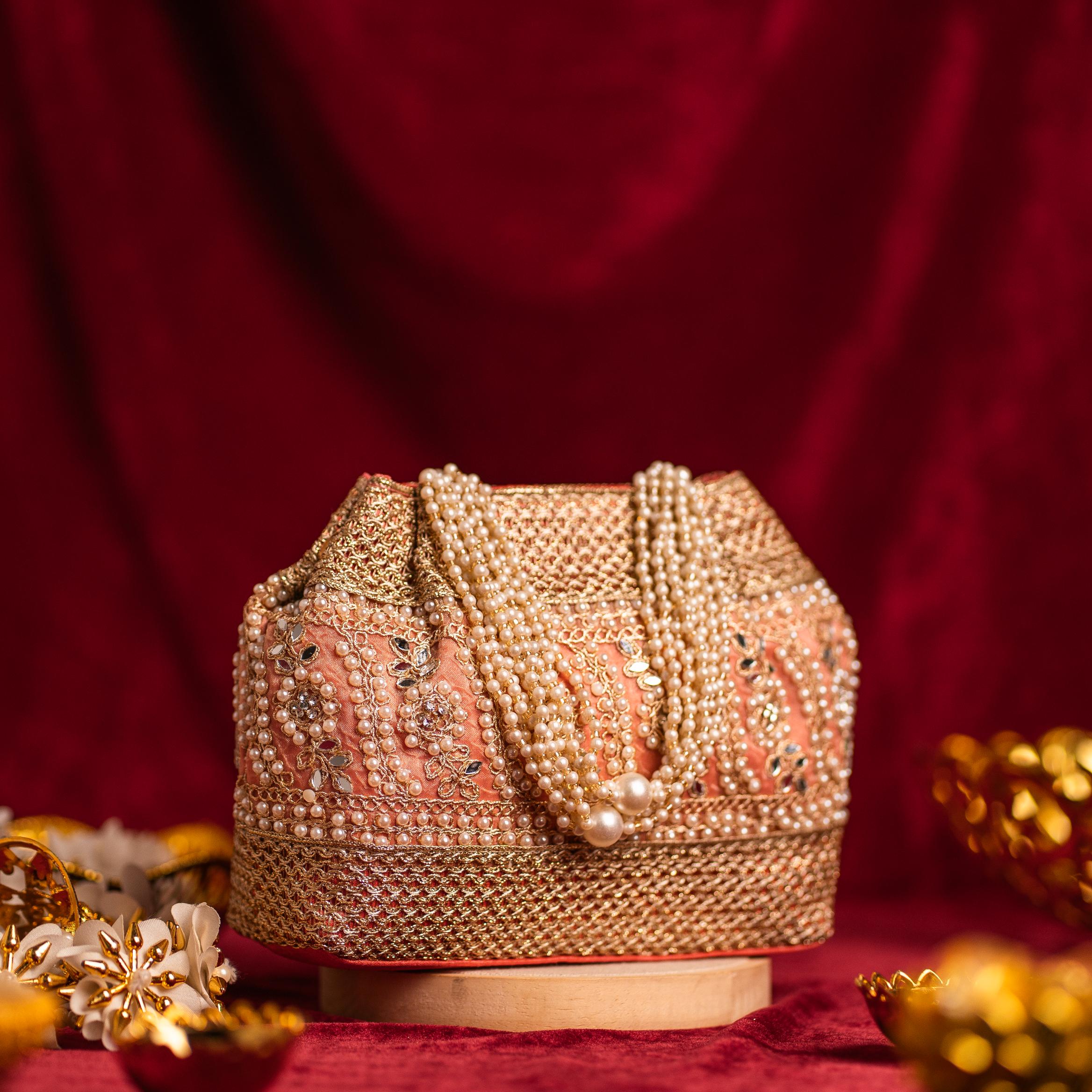 Golden Fern Pearl Potli