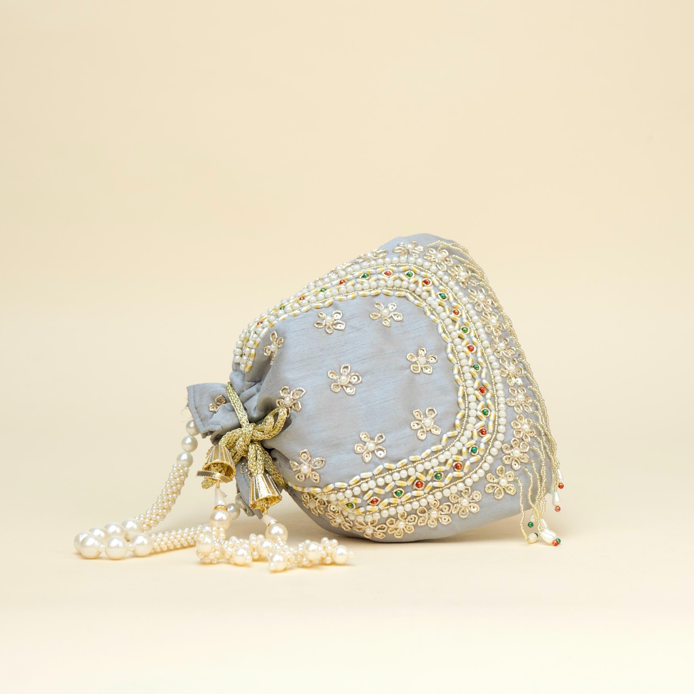 Blush Gold Braid Potli