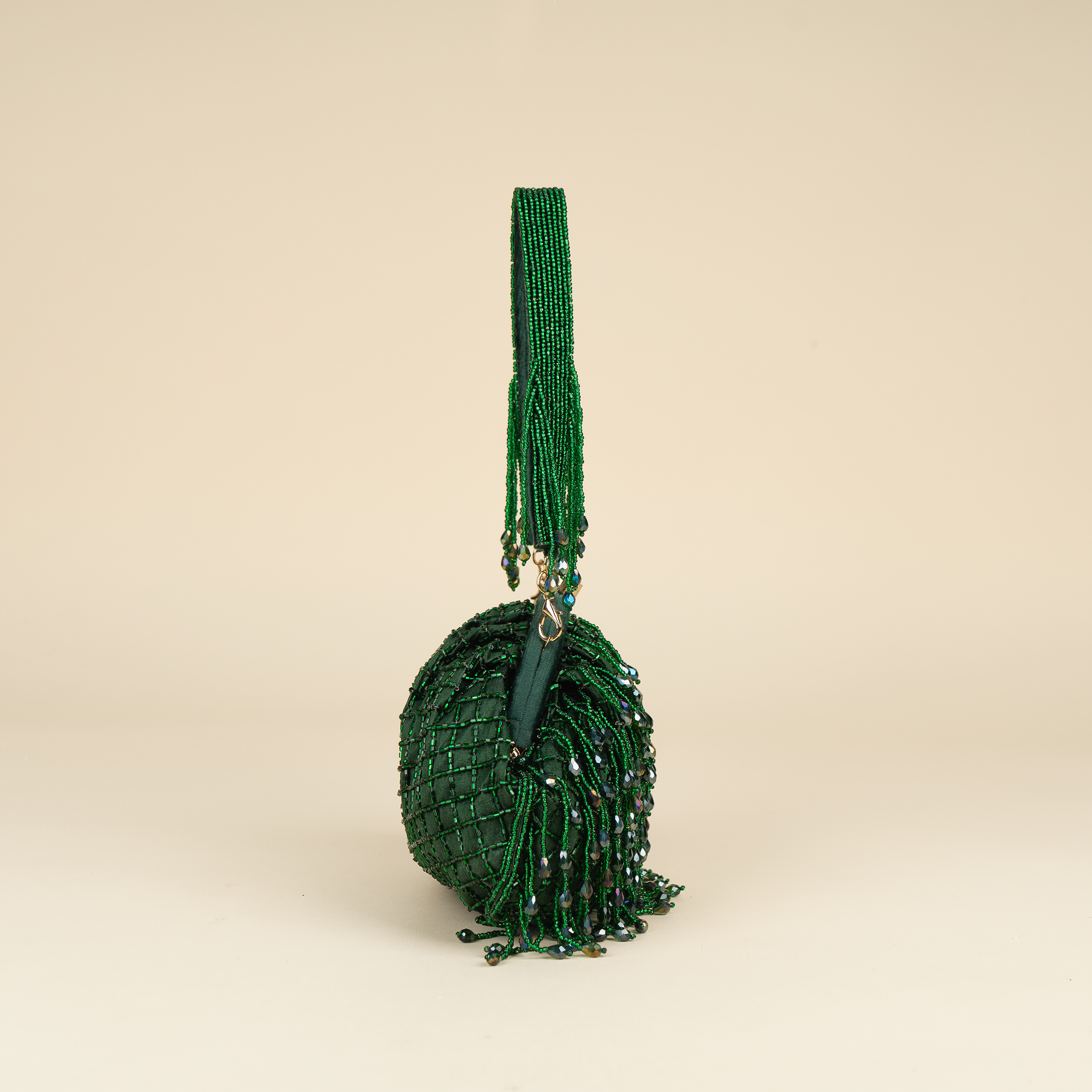 Opulent Pearl Satin Potli