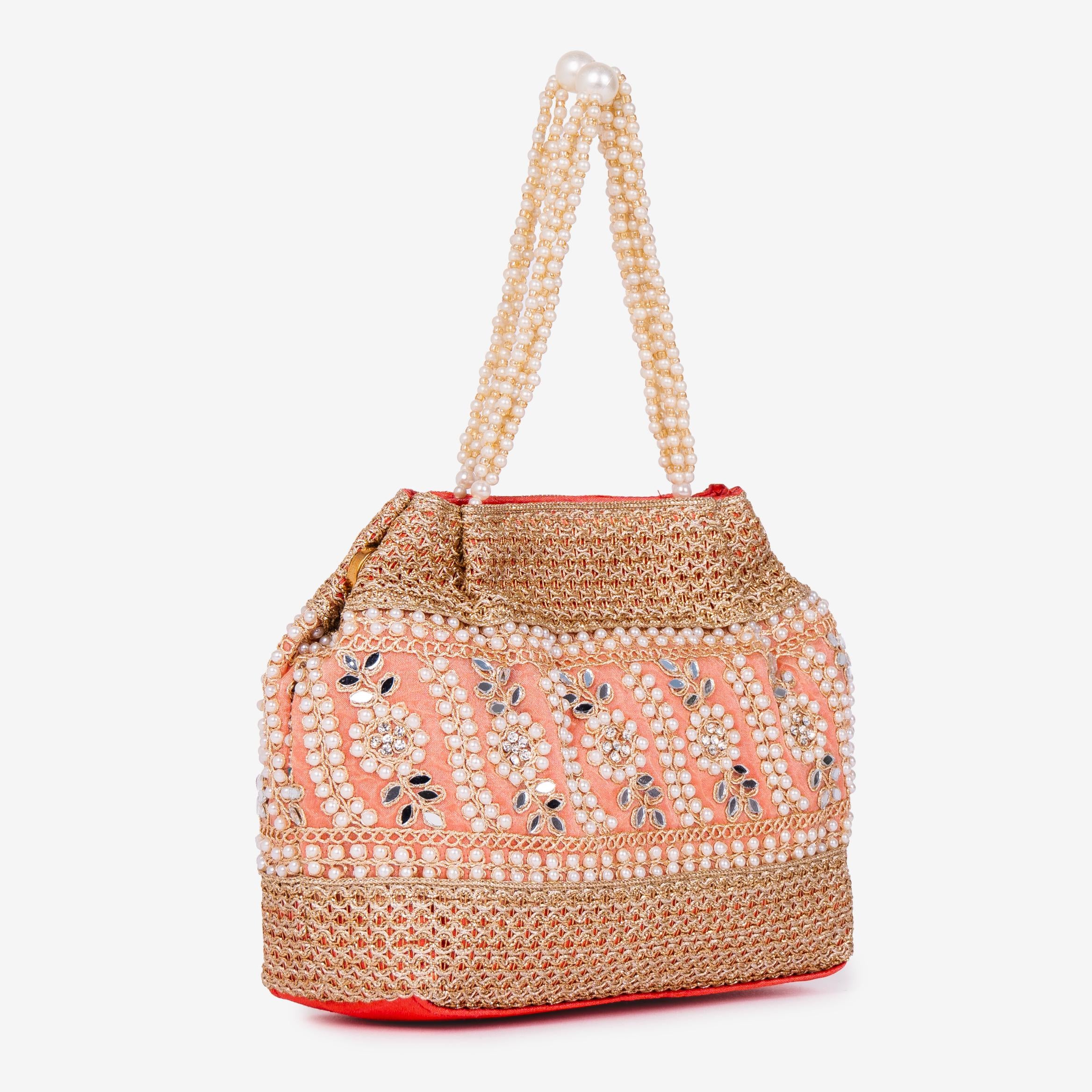 Golden Fern Pearl Potli