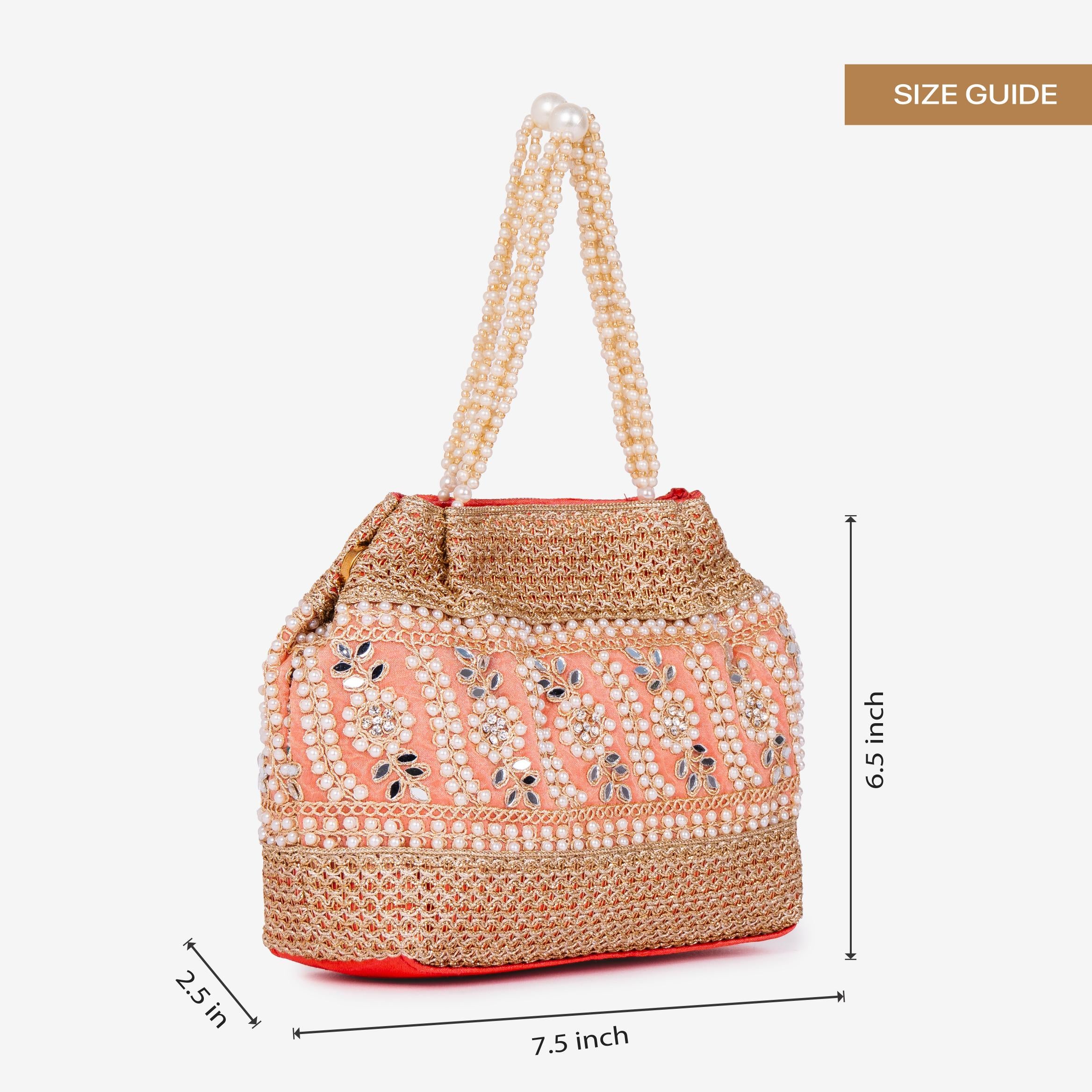 Golden Fern Pearl Potli