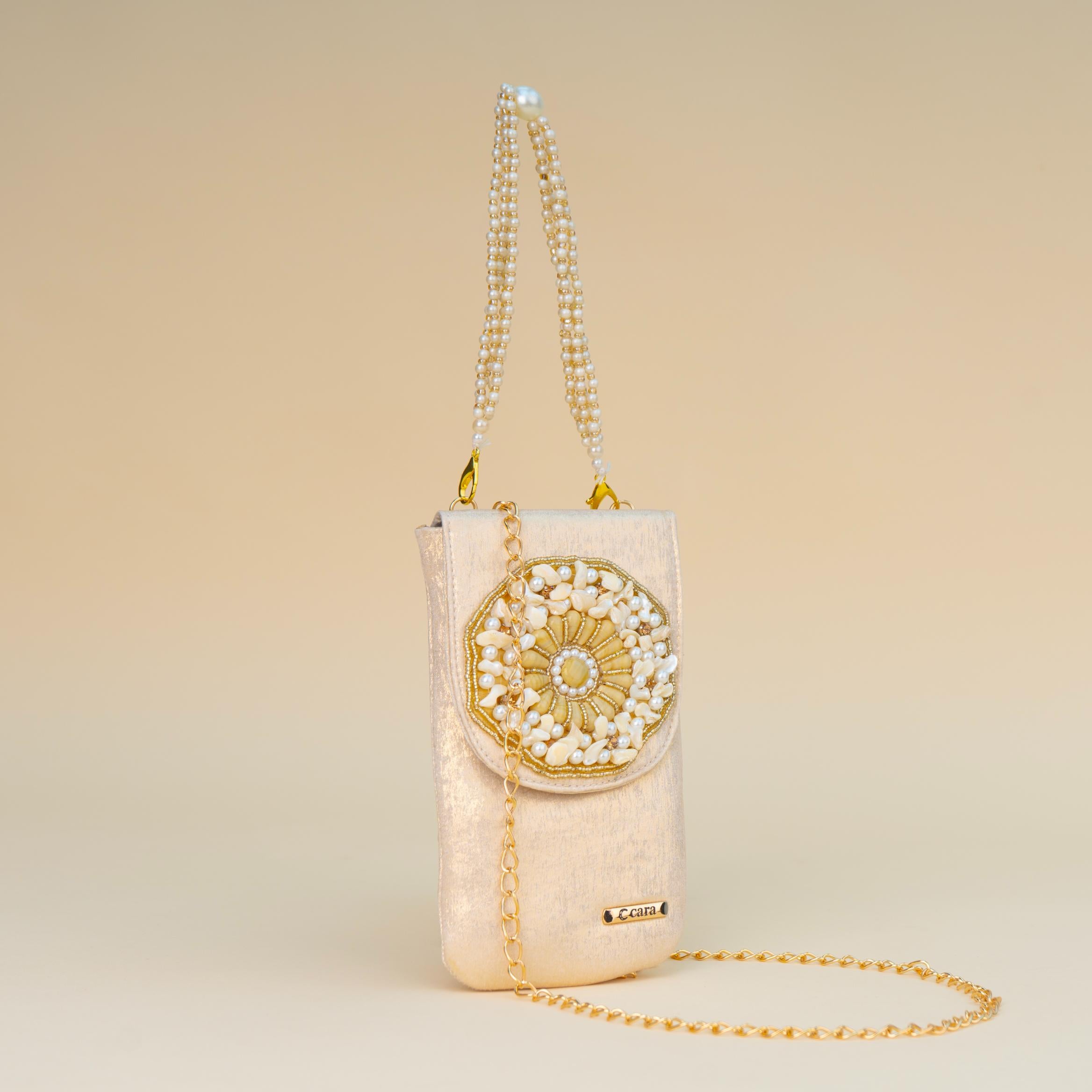 Aquamarine Pearl Charm Clutch